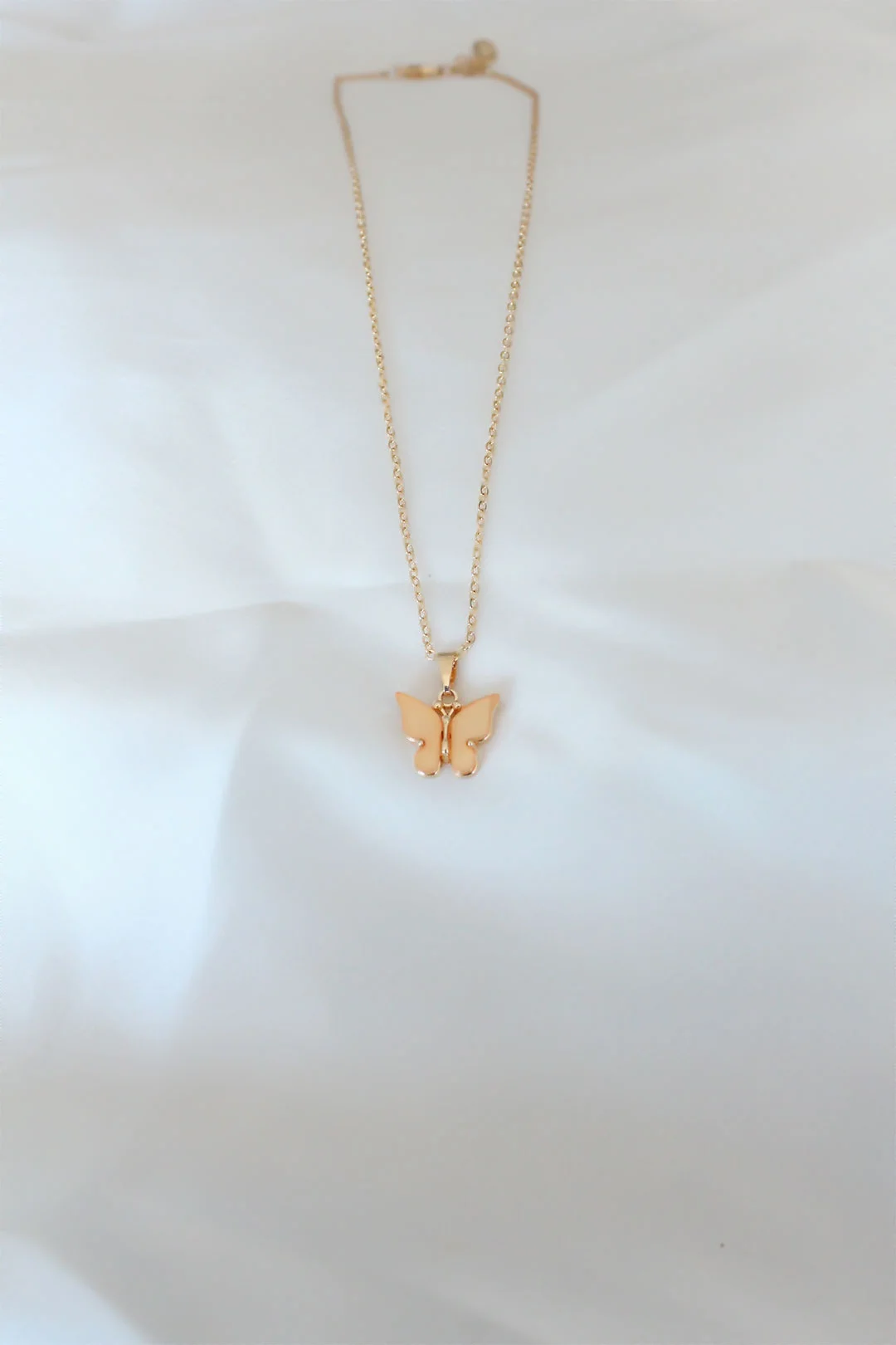 Tegan Gold Kaplama Sarı Renk Sedefli Kelebek Kolye TG27BKO6439