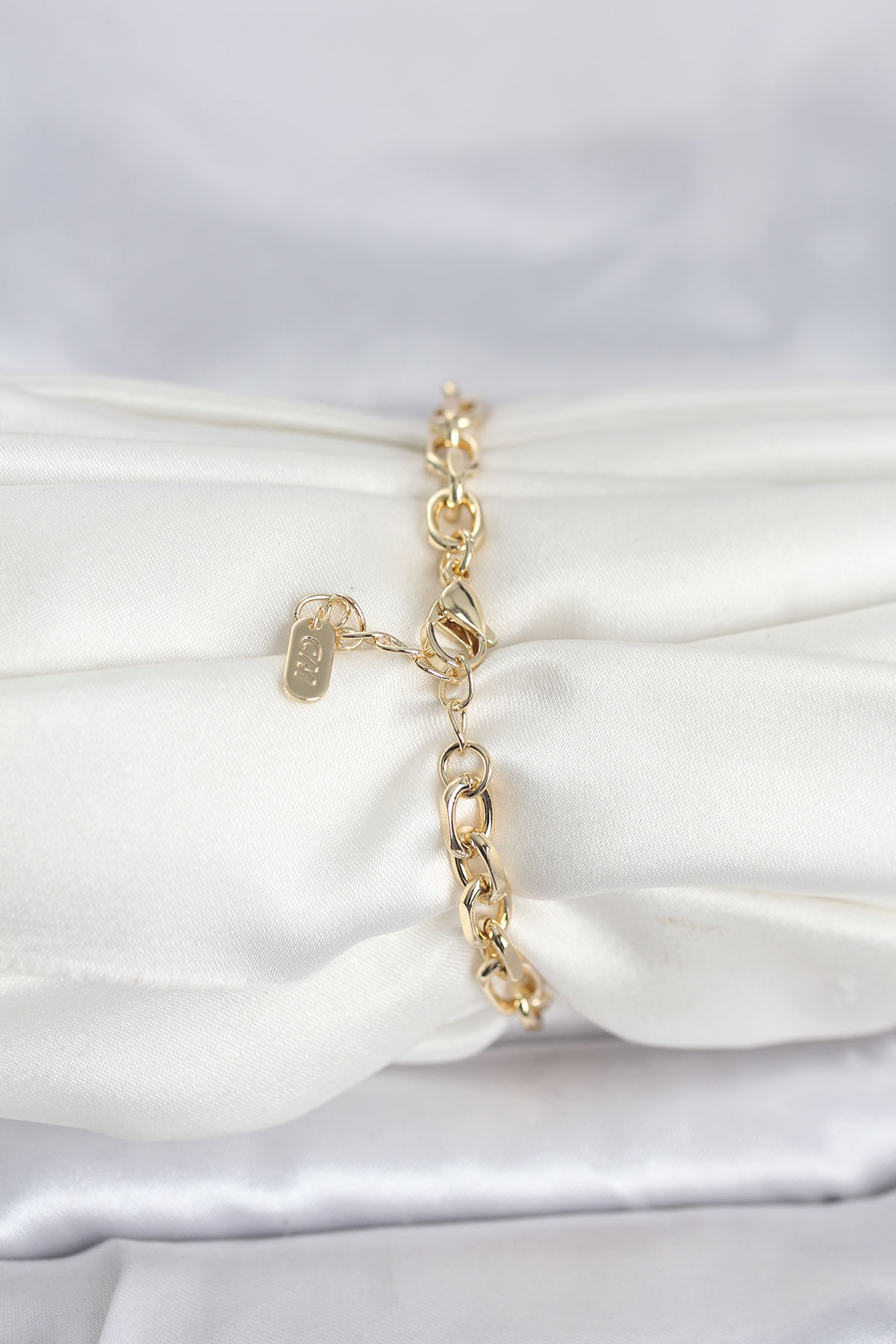 Tegan CM 14K Gold Renk Kalın Zincir Model Kadın Bileklik TG27BB8304