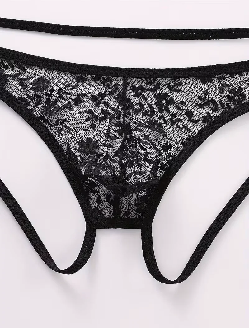 Tegan Seksi Dantelli Arkası Açık Seksi Siyah Erkek Külot TG274626