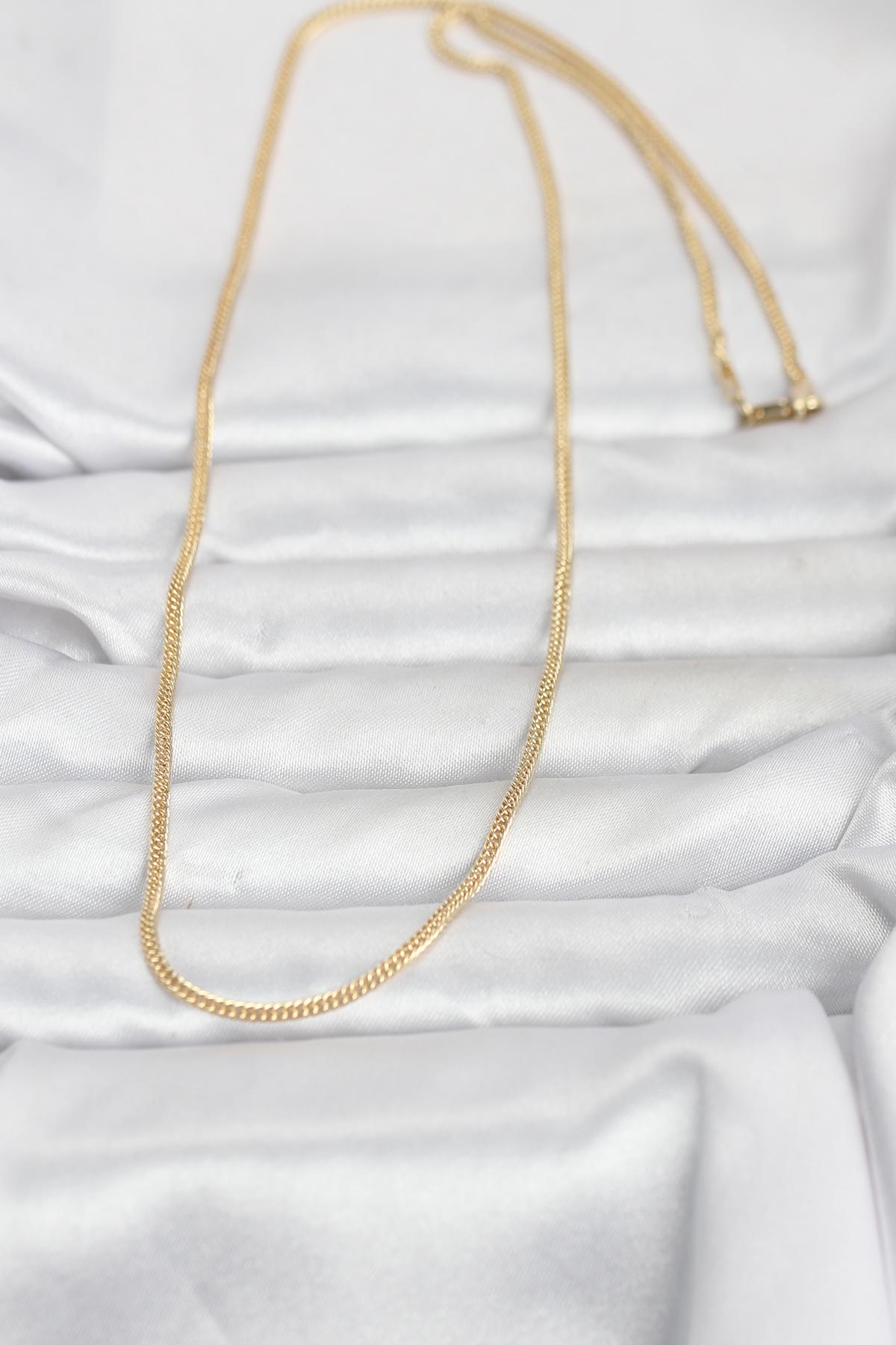 Tegan CM 14K Gold Renk Dolgun Zincir Model 60 cm Kadın Kolye TG27BKO10954