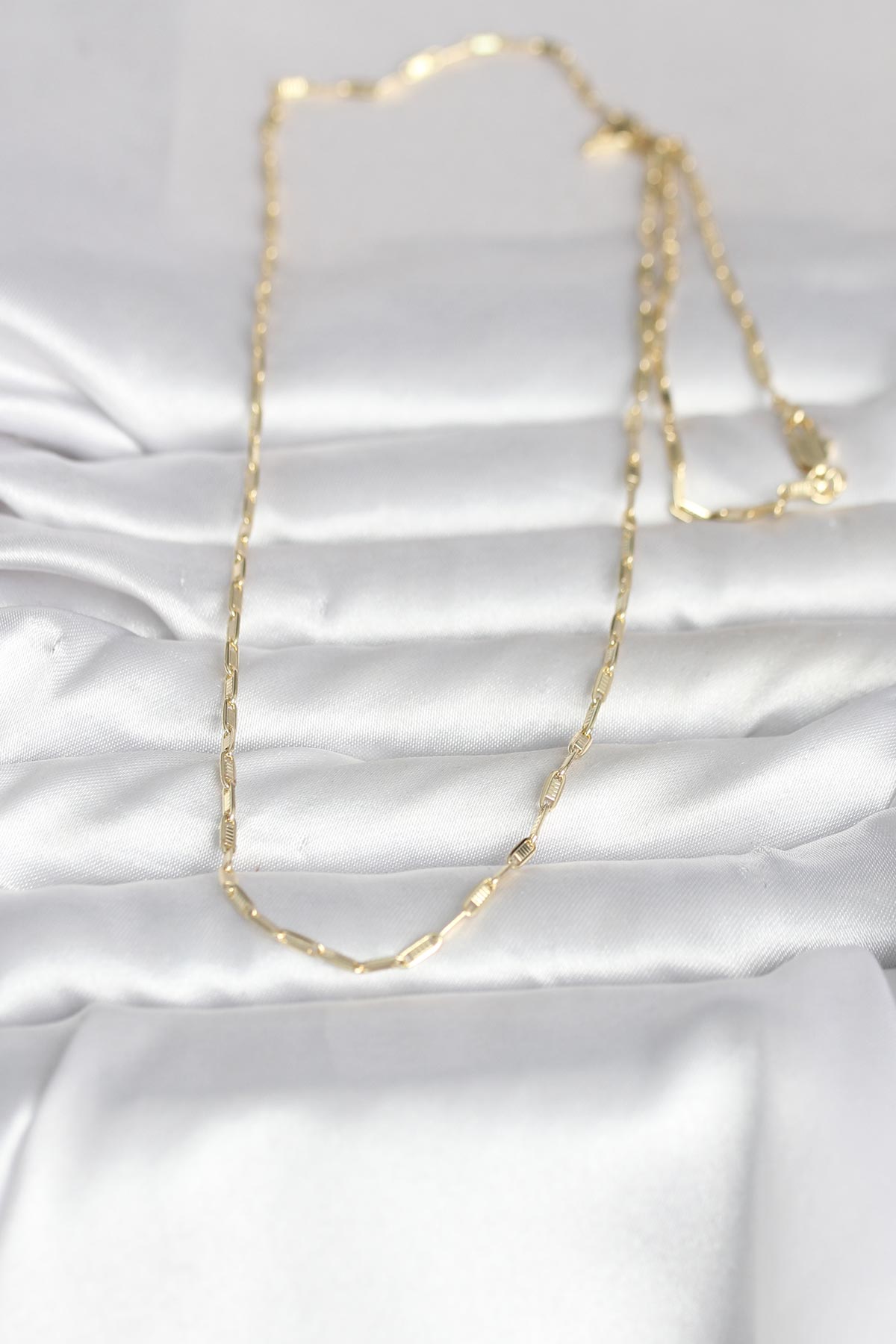 Tegan CM 14K Gold Renk İnce Ataç Zincir Model 60 cm Kadın Kolye TG27BKO10983