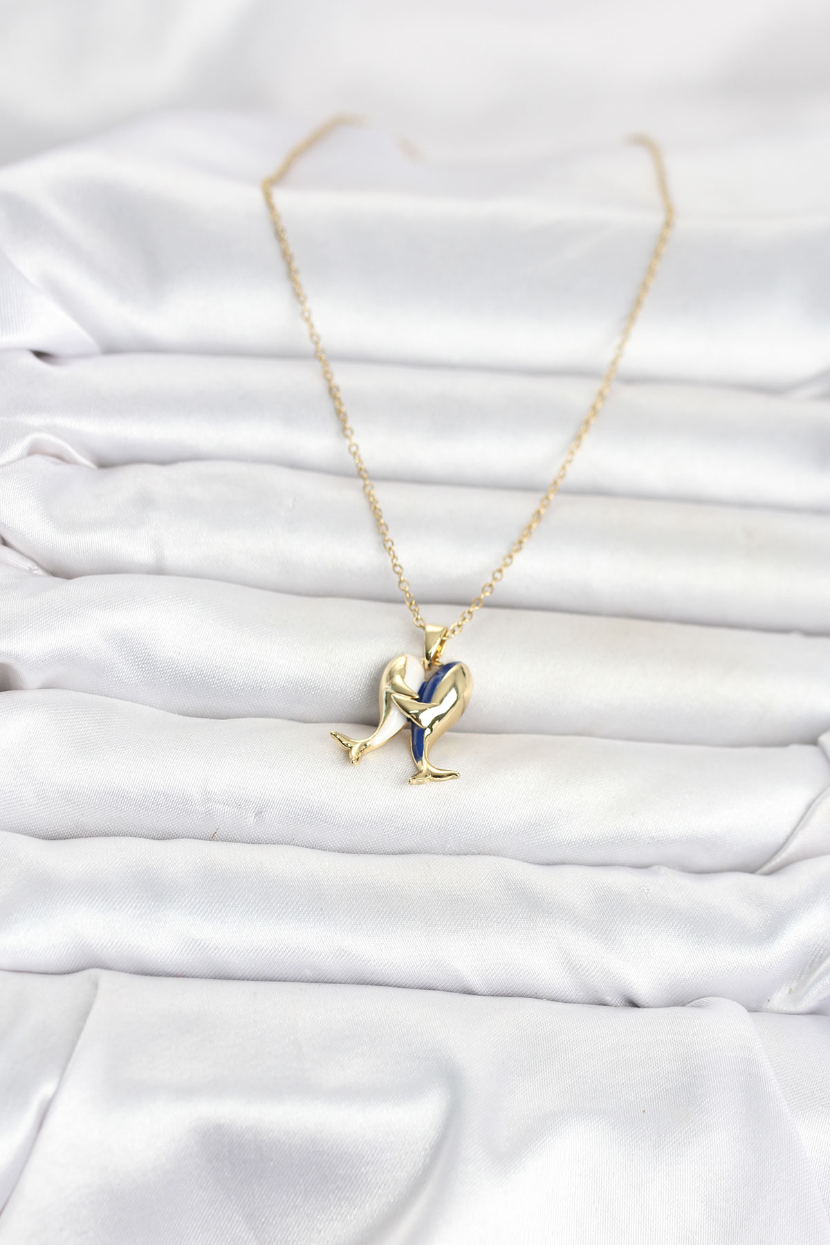Tegan 316L Çelik Zincir Gold Renk Dolphin Model Kadın Kolye TG27BKO11094