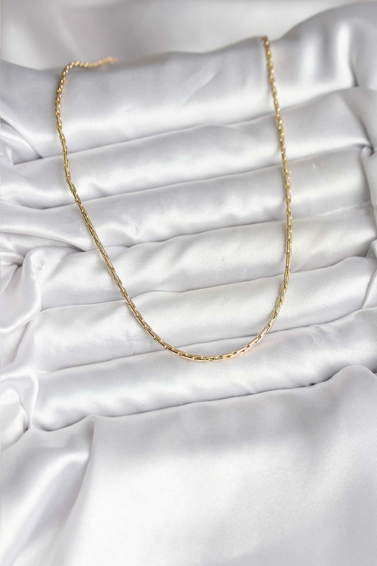 Tegan 14K Gold Renk Kaplama İnce Zincir Model CM Kadın Kolye TG27BKO10741