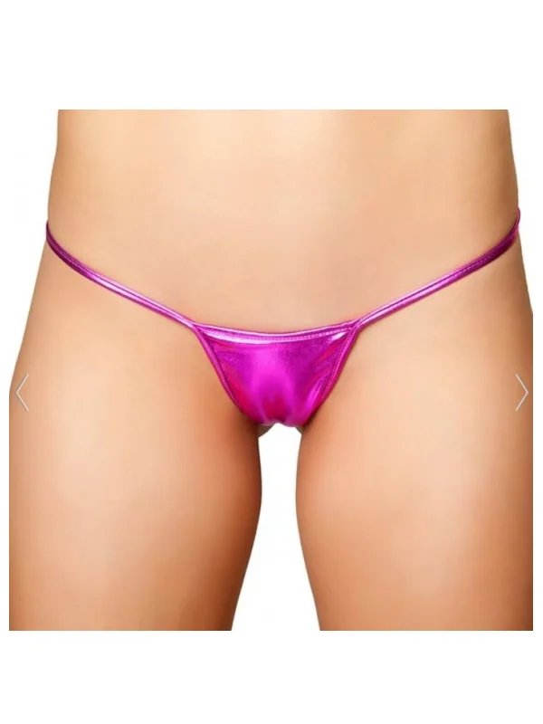 Tegan Büyük Beden Fantazi Pembe Lame Stirng - Tanga TG271287-B