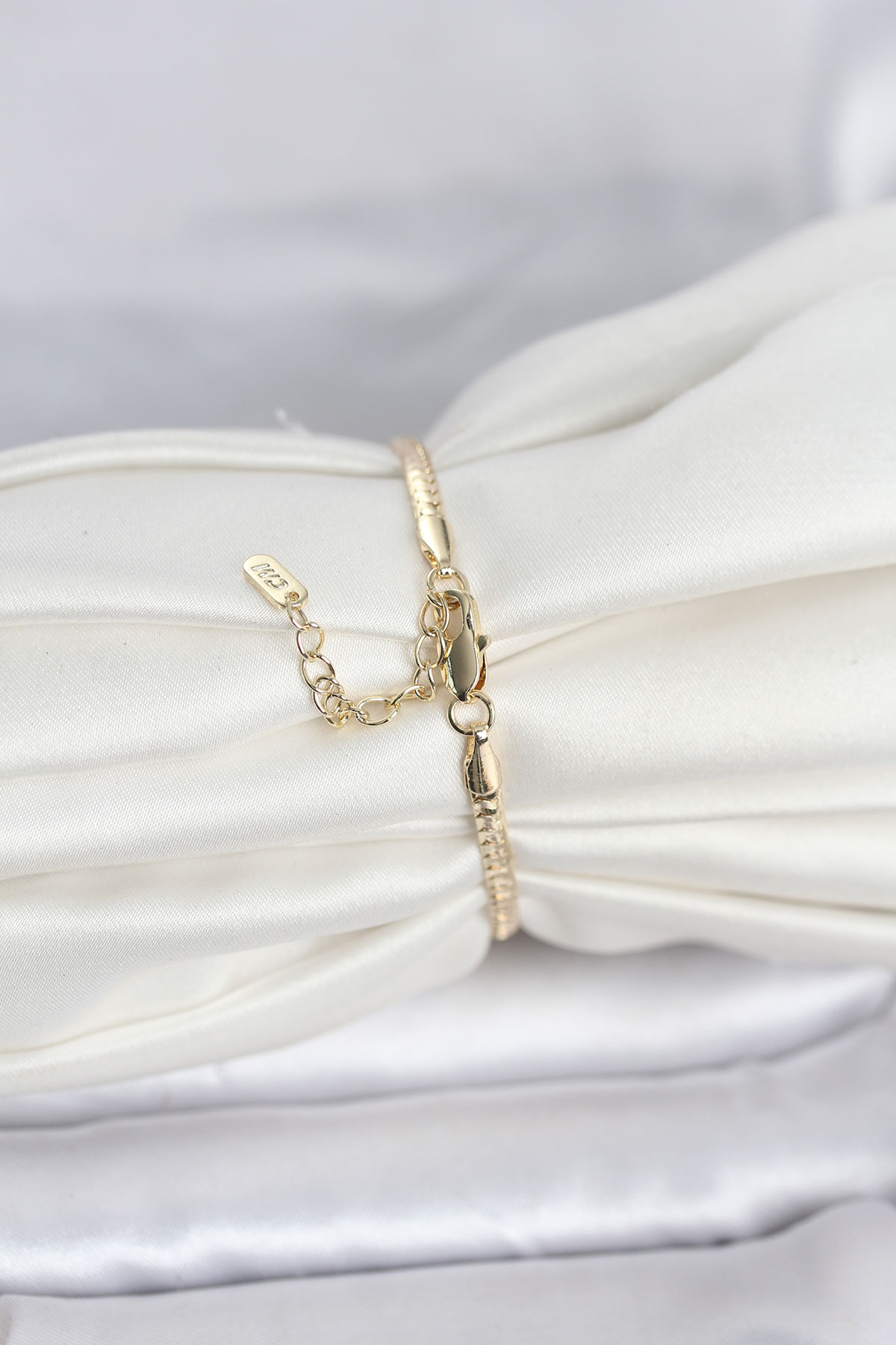 Tegan CM 14K Gold Renk Yassı Zincir Model Kadın Bileklik TG27BB8291