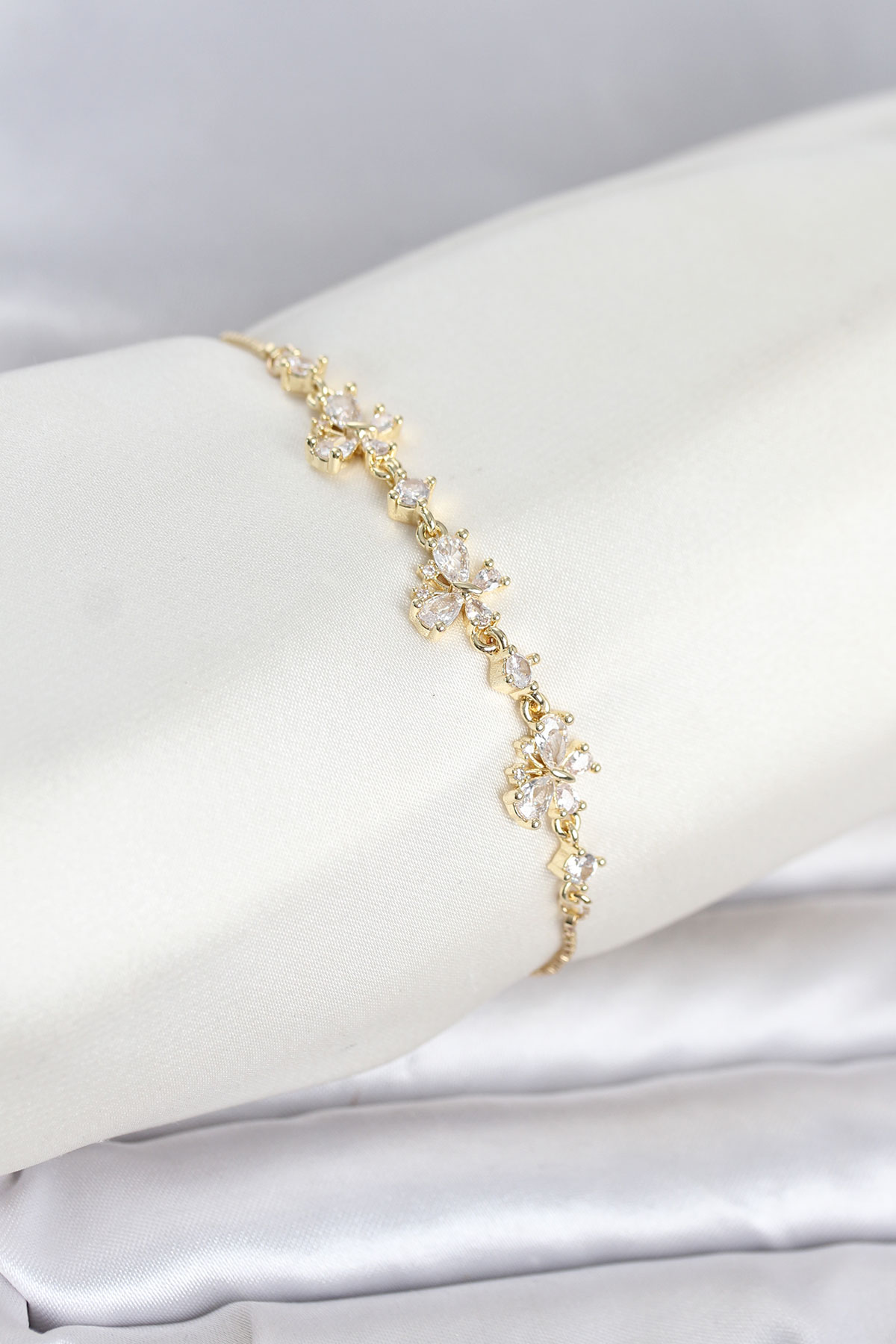Tegan Gold Renk Pirinç Kelebek Model Asansörlü Model Kadın Bileklik TG27BB8540