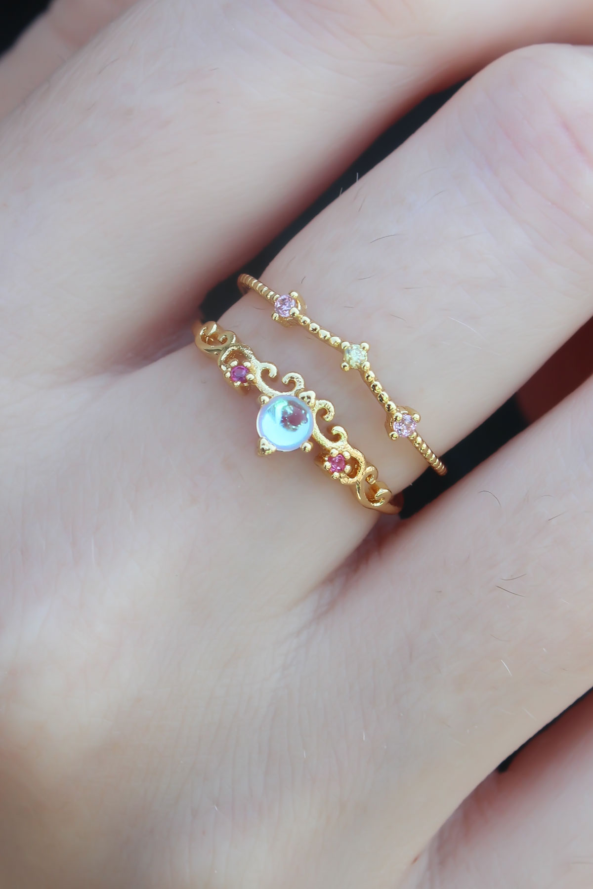 Tegan Gold Renk Zirkon Taşlı Taç Model Kadın Yüzük TG27BYK2665