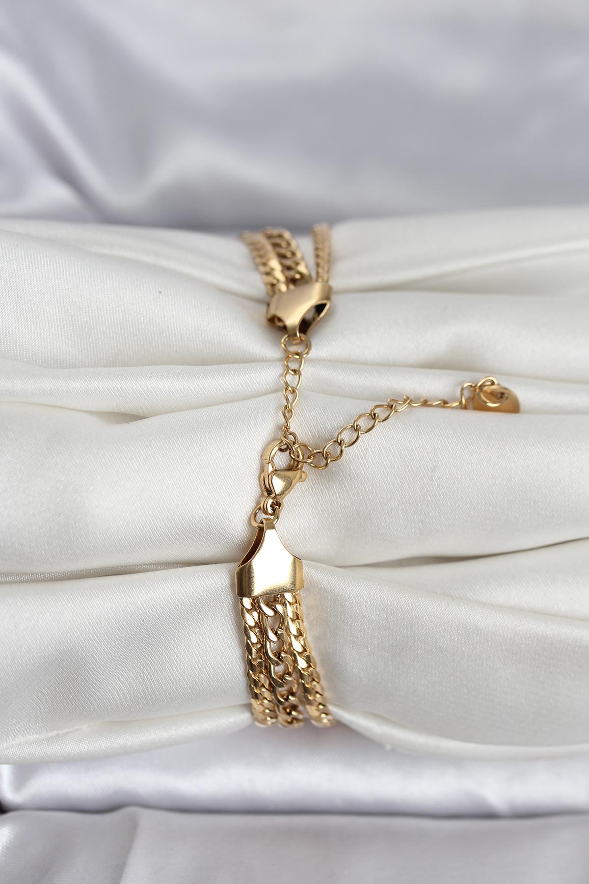 Tegan 316L Çelik Gold Renk 3'lü Kadın Bileklik TG27BB8384