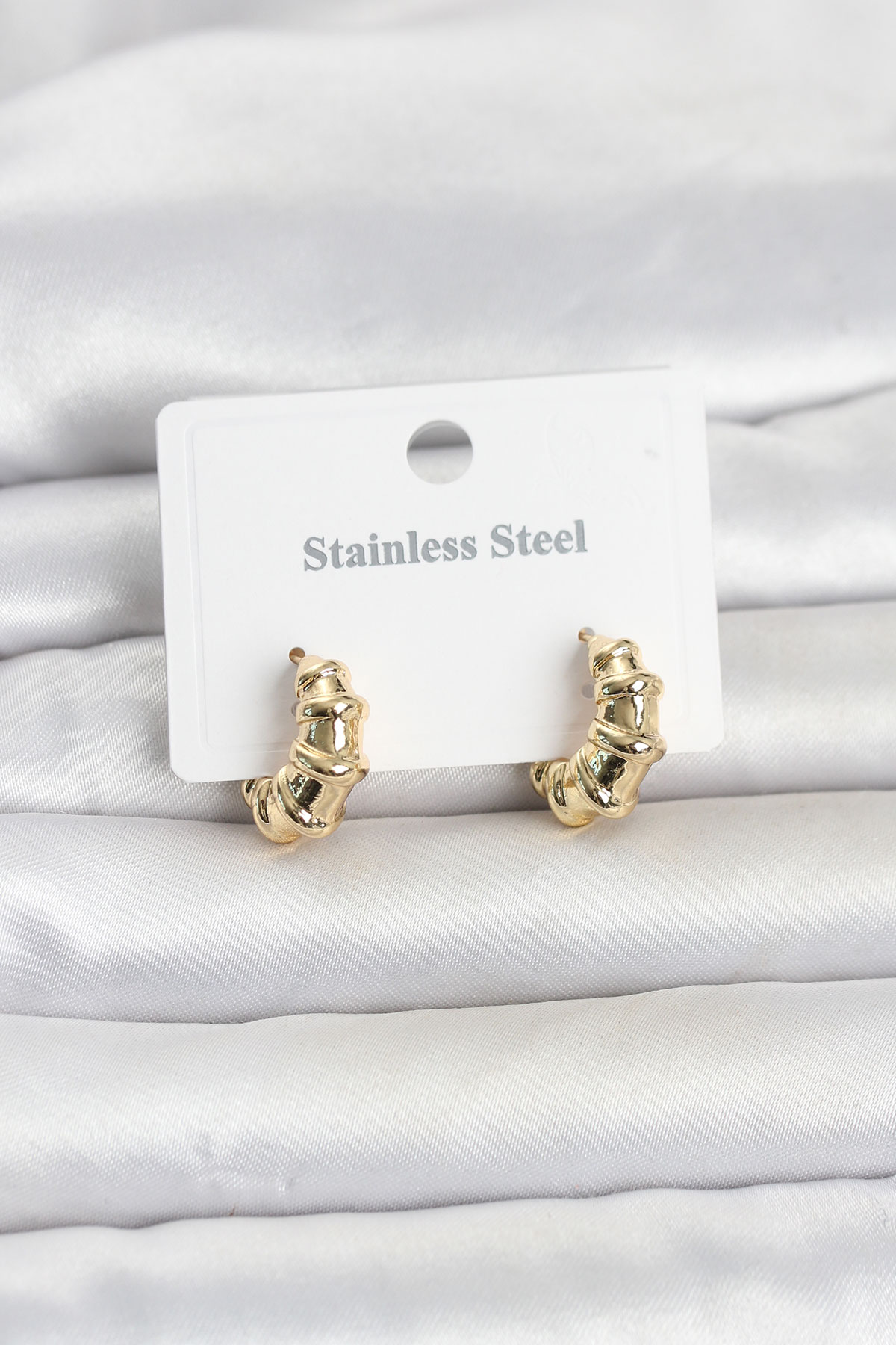 Tegan 316L Çelik Gold Renk Halka Model Kadın Küpe TG27BKP11834
