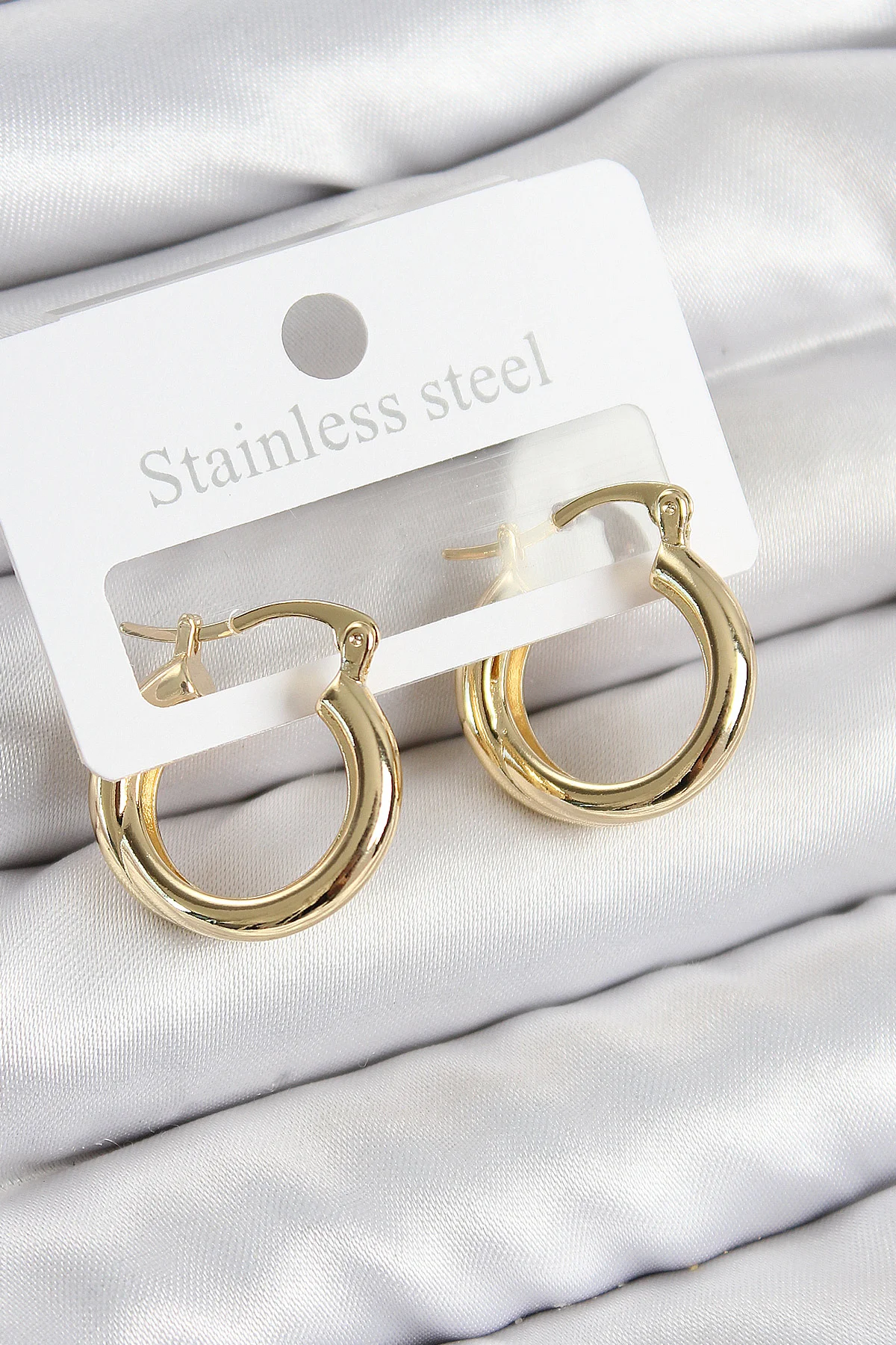 Tegan Pirinç Halka Model Gold Renk Kadın Küpe TG27BKP11037
