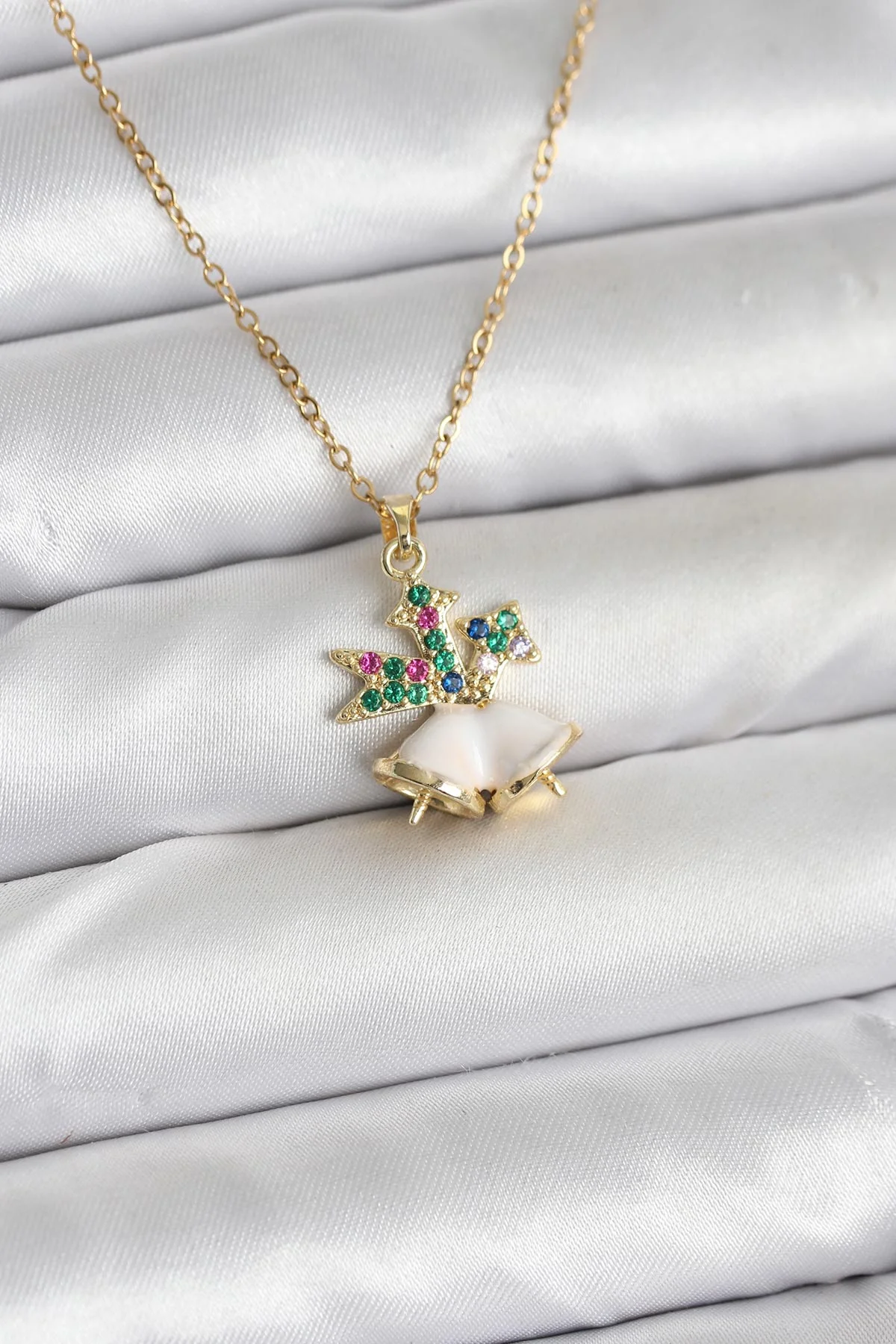 Tegan 316L Çelik Zincir Gold Renk Chirtsmas Bell Model Yılbaşı Temalı Kadın Kolye TG27BKO10706