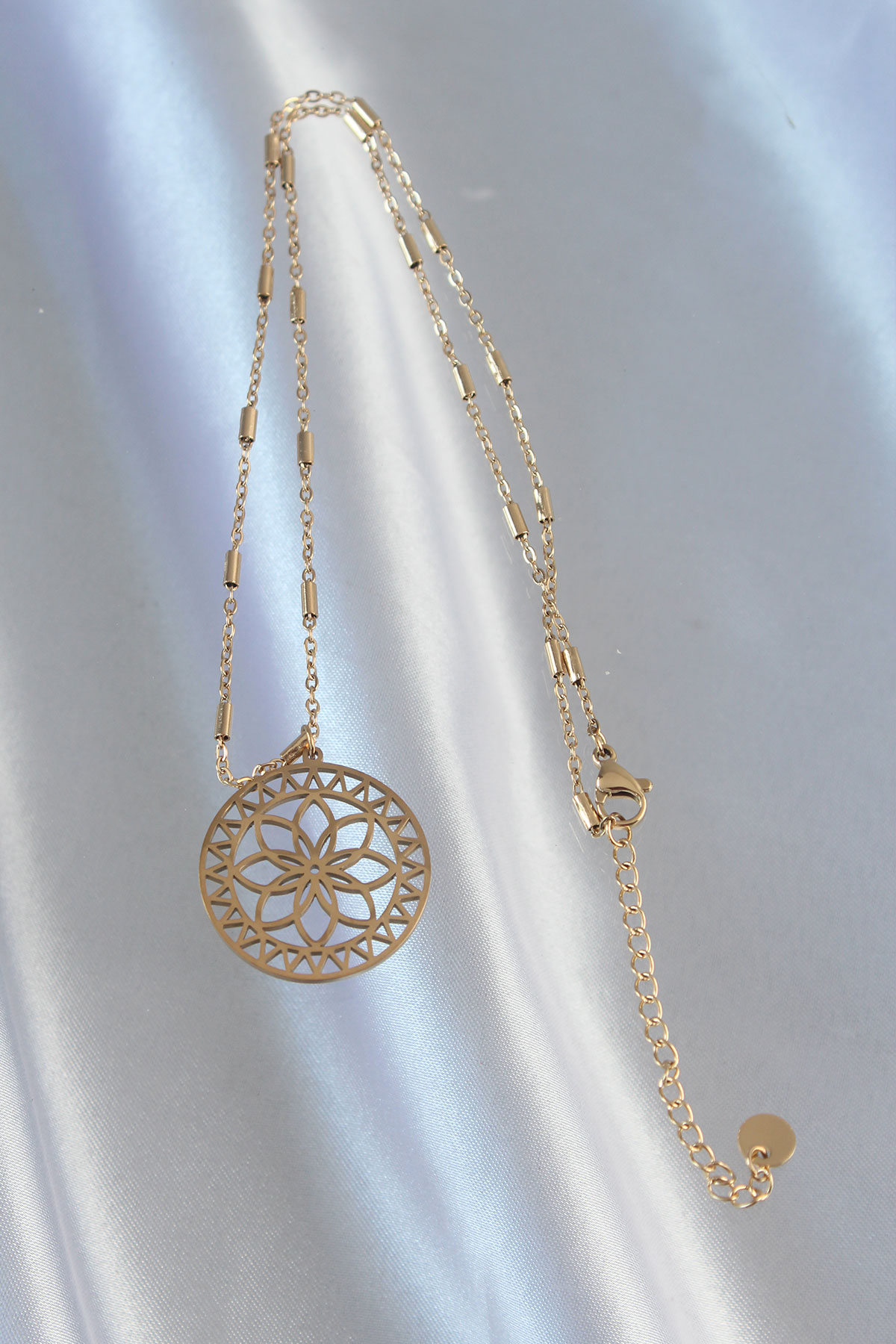Tegan 316L Çelik Zincir Gold Renk Lotus Model Kolye TG27BKO8902