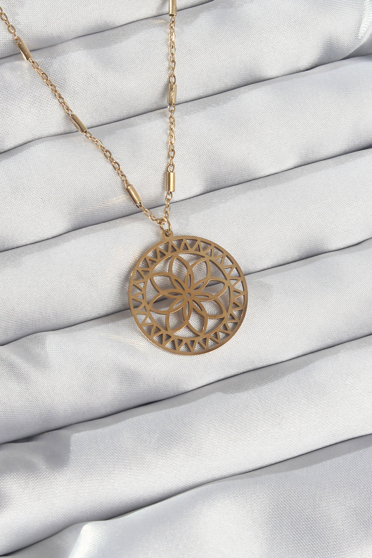 Tegan 316L Çelik Zincir Gold Renk Lotus Model Kolye TG27BKO8902