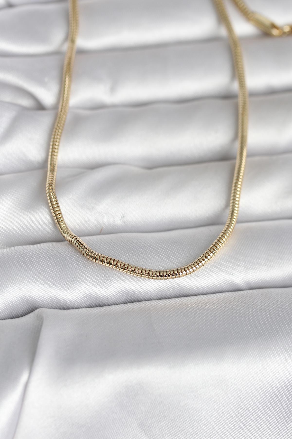 Tegan CM 14K Gold Renk Yılan Zincir Model 60 cm Kadın Kolye TG27BKO10995