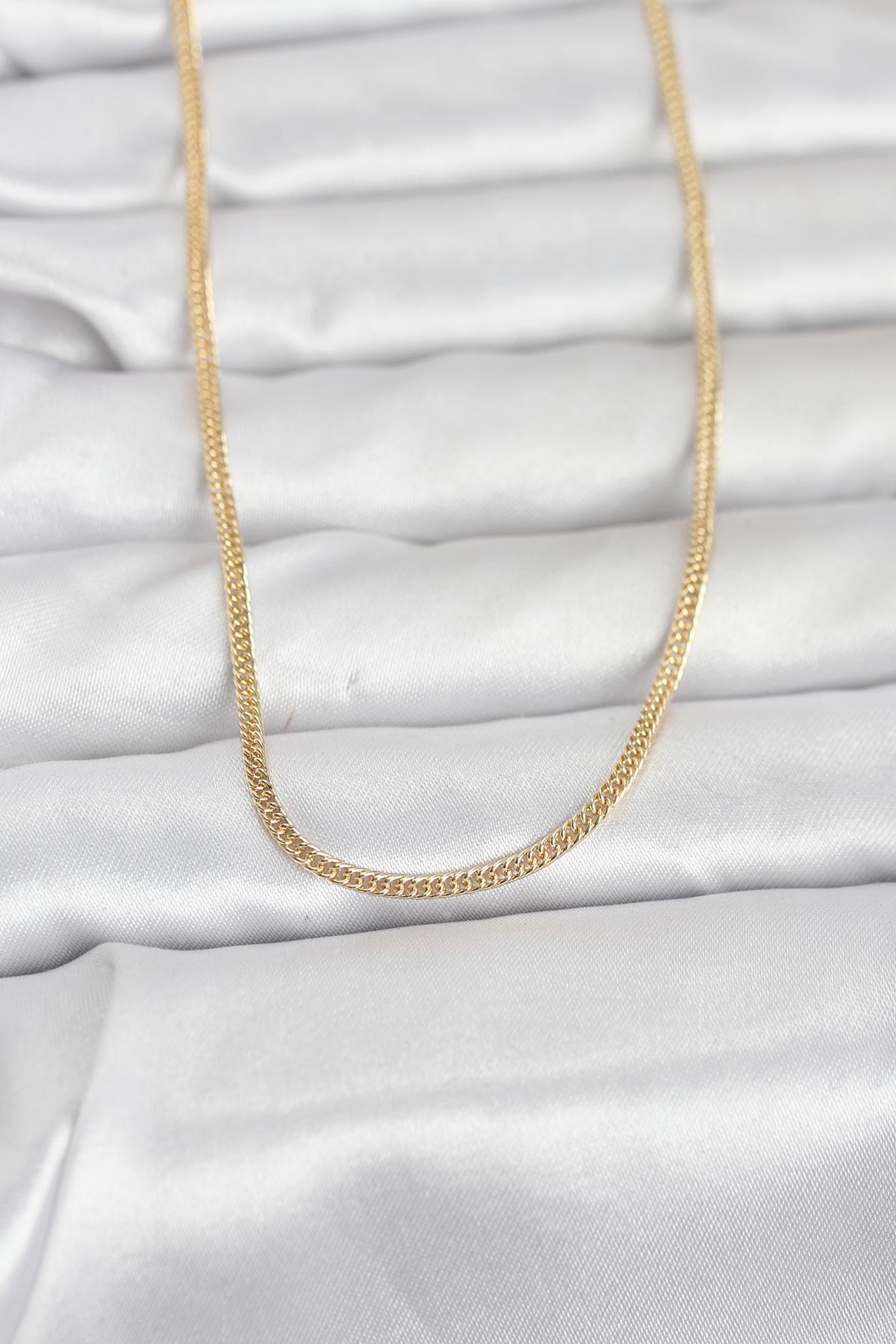 Tegan CM 14K Gold Renk Dolgun Zincir Model 60 cm Kadın Kolye TG27BKO10954