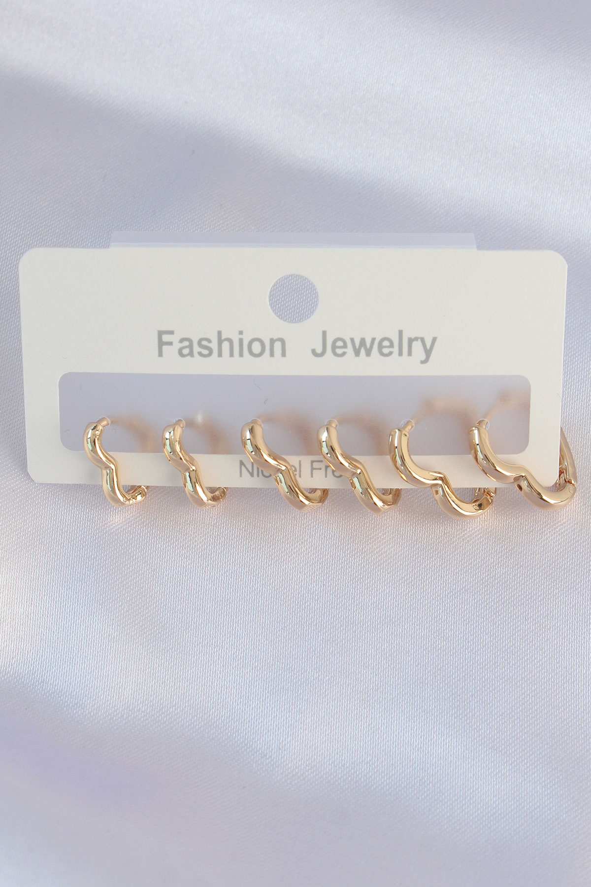 Tegan Pirinç Gold Renk Kalp Model Küpe Seti TG27BKP8992