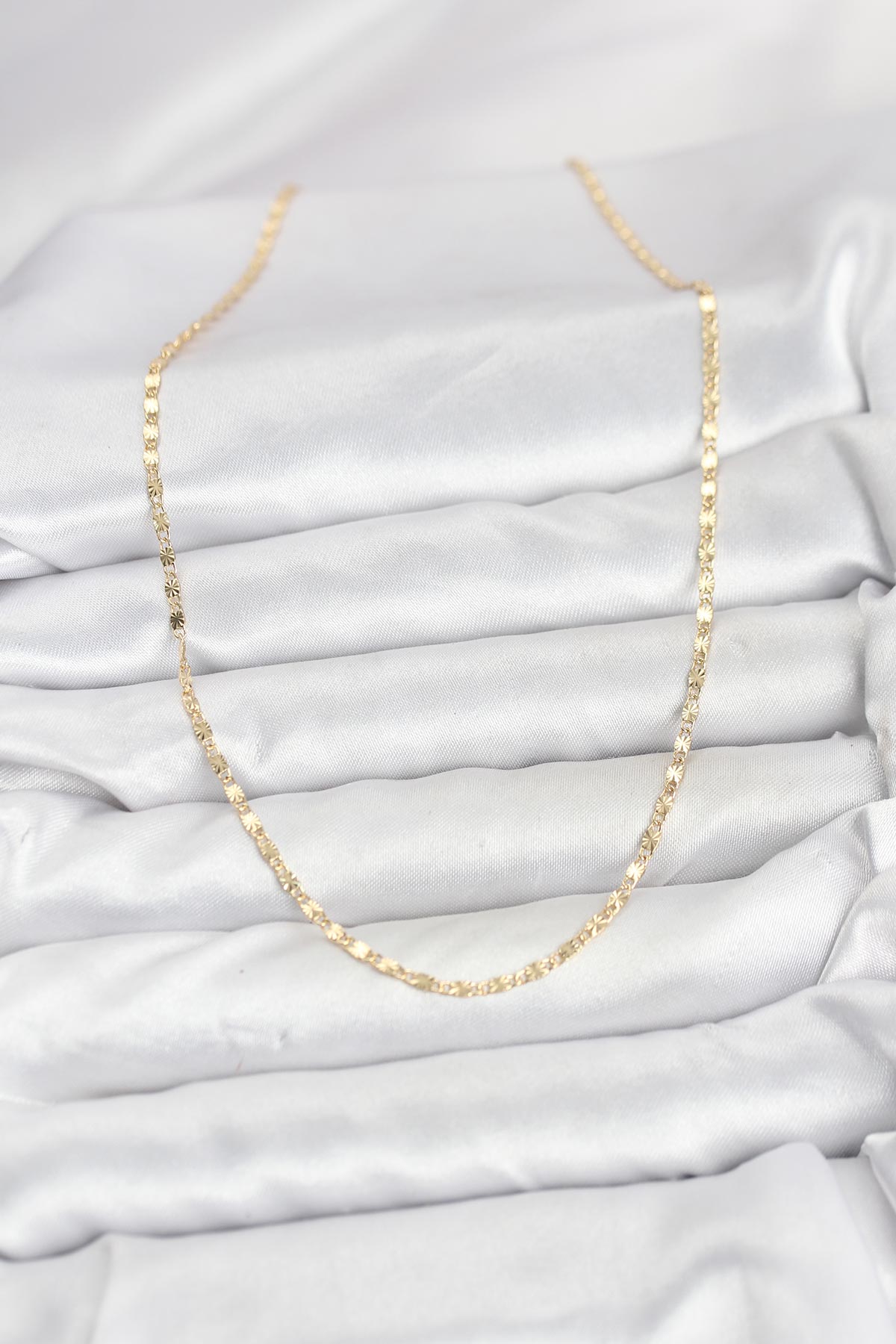 Tegan CM 14K Gold Renk Lazer İnce Zincirli Kadın Kolye TG27BKO10926