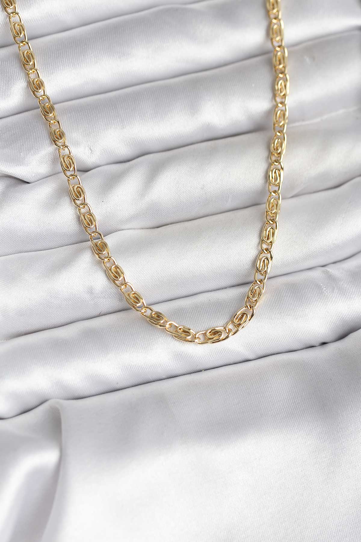 Tegan 14K Gold Renk Kaplama Zincir Model CM Kadın Kolye TG27BKO10737