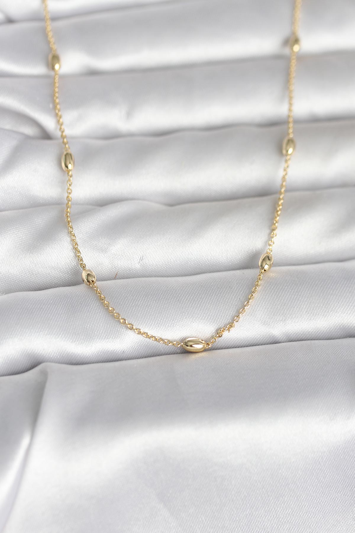 Tegan CM 14K Gold Renk Damla Topçuk Model Zincirli 60 cm Kadın Kolye TG27BKO10980