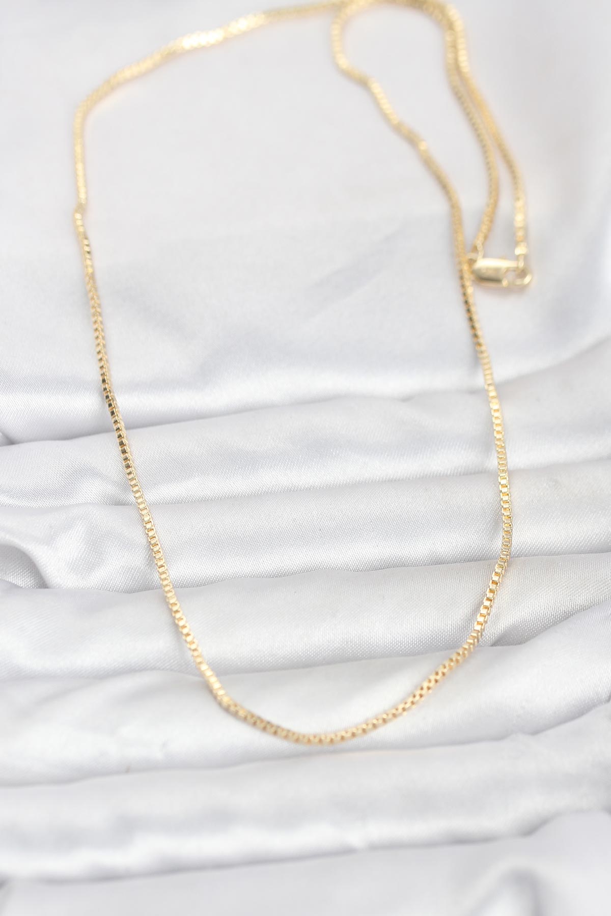 Tegan CM 14K Gold Renk Kare Zincirli Model 60 cm Kadın Kolye TG27BKO10941