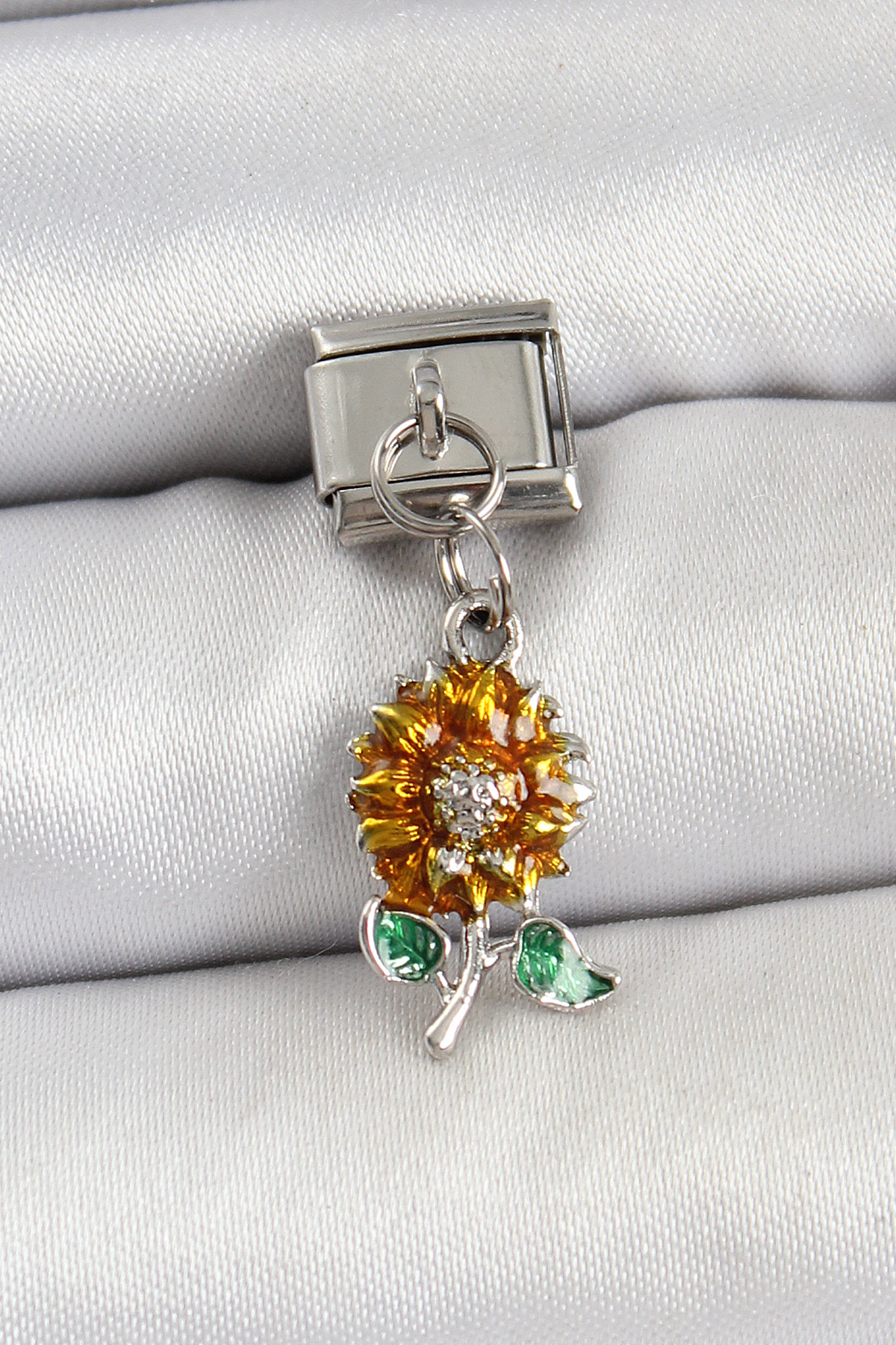 Tegan 316L Çelik Sallantılı Ayçiçeği Model Gümüş Renk Nomination Charm TG27BC1448