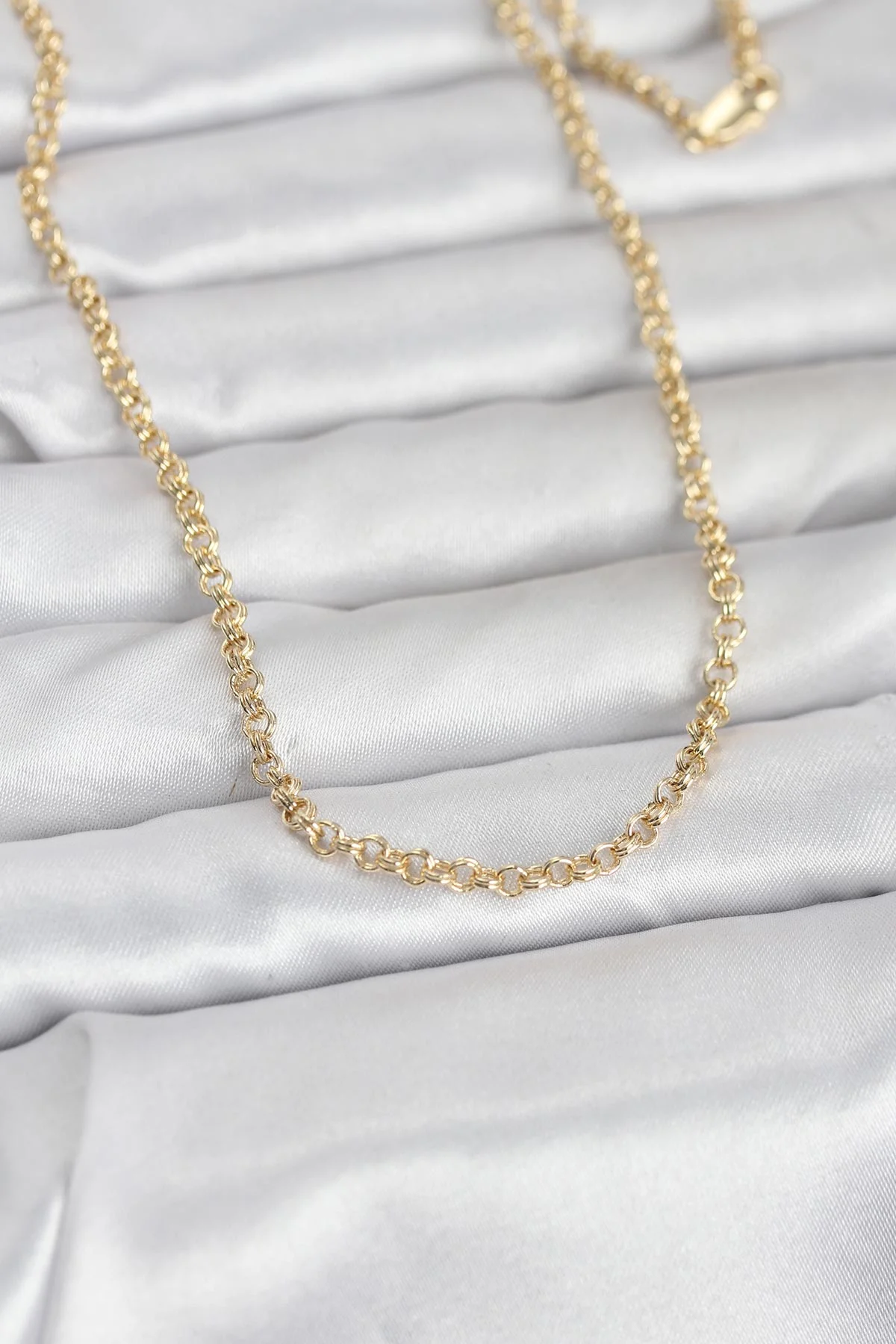 Tegan CM 14K Gold Renk Halka Zincir Model 60 cm Kadın Kolye TG27BKO10951