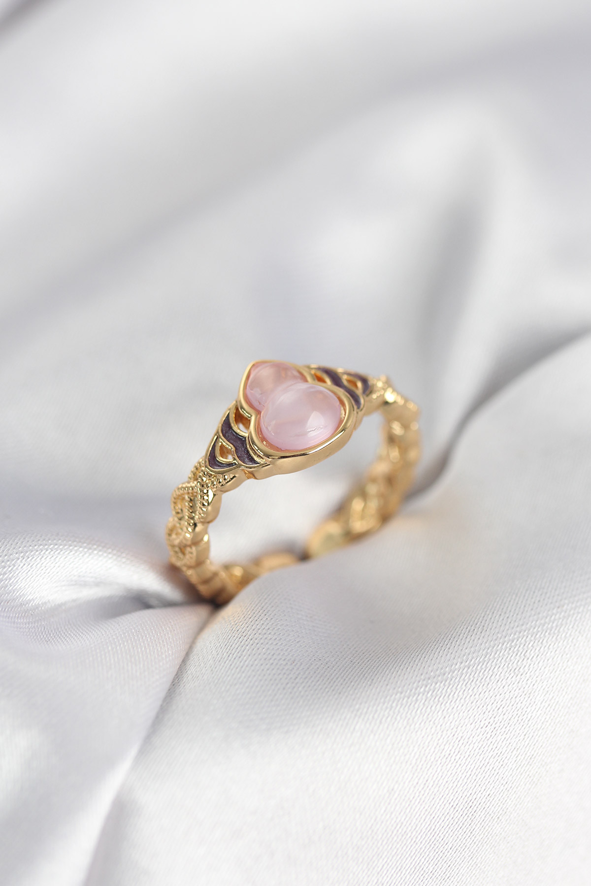 Tegan Gold Renk Pembe Damla Model Kadın Yüzük TG27BYK3999
