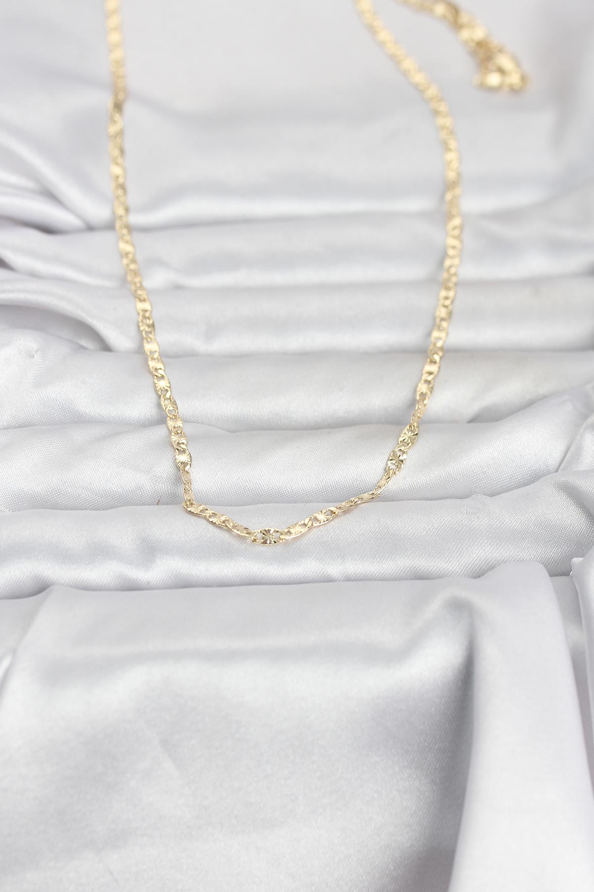 Tegan CM 14K Gold Renk Lazer Zincirli Model 60 cm Kadın Kolye TG27BKO10976