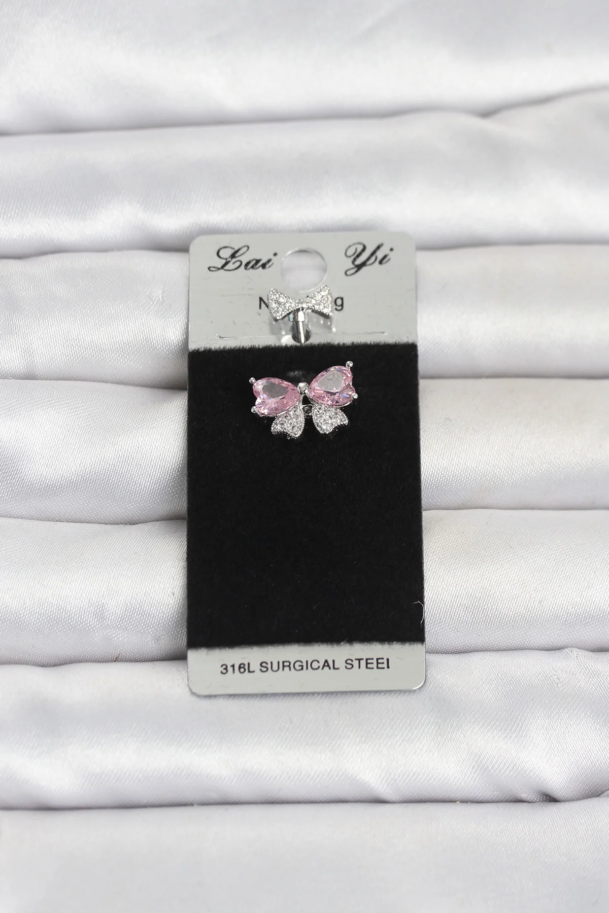 Tegan 316L Cerrahi Çelik Pembe Fiyonk Model Göbek Piercing TG27PR1400