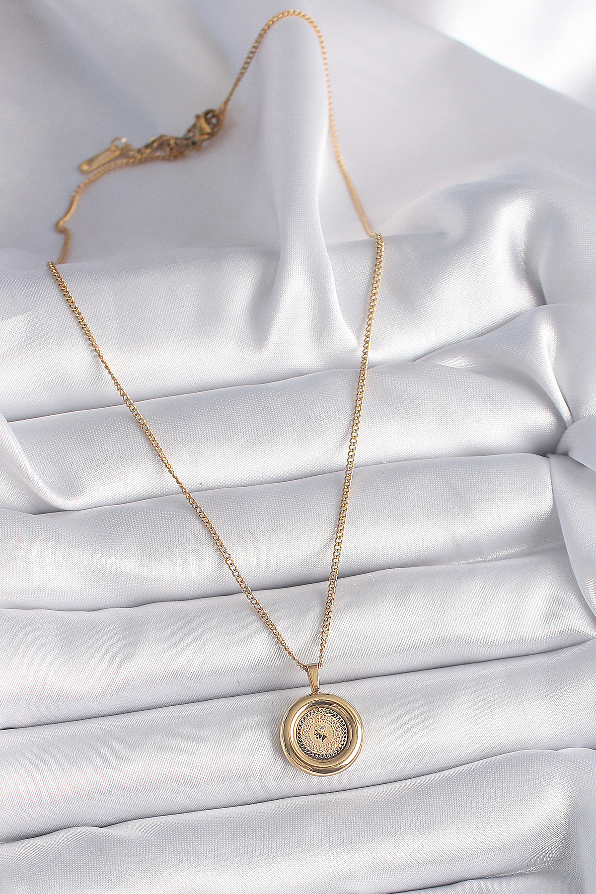 Tegan 316L Çelik Gold Renk Zincir Gold Altın Model Kadın Kolye TG27BKO9572