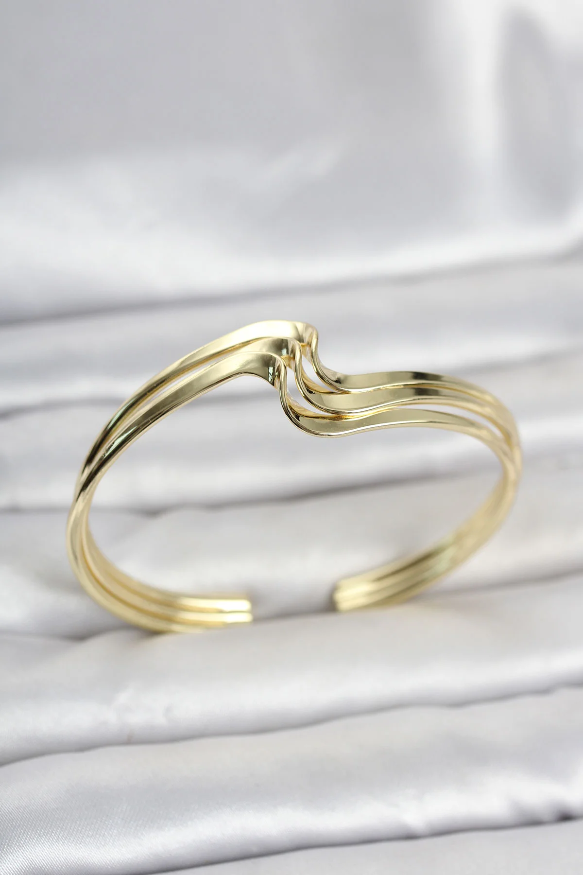Tegan Zikzak Model Gold Renk Pirinç Kadın Bileklik TG27BB8554