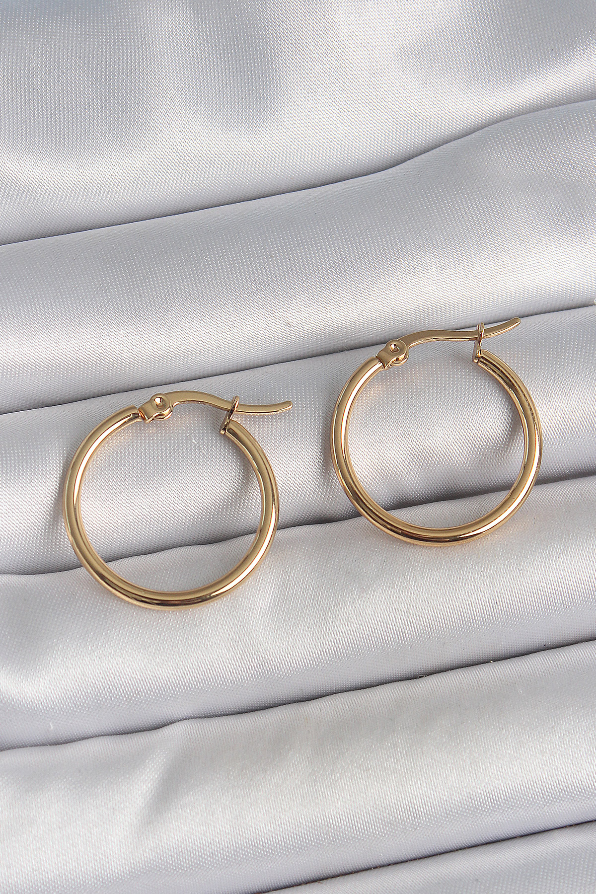 Tegan 316 Çelik Gold Renk 22mm Kadın Halka Model Kadın Küpe TG27BKP10507