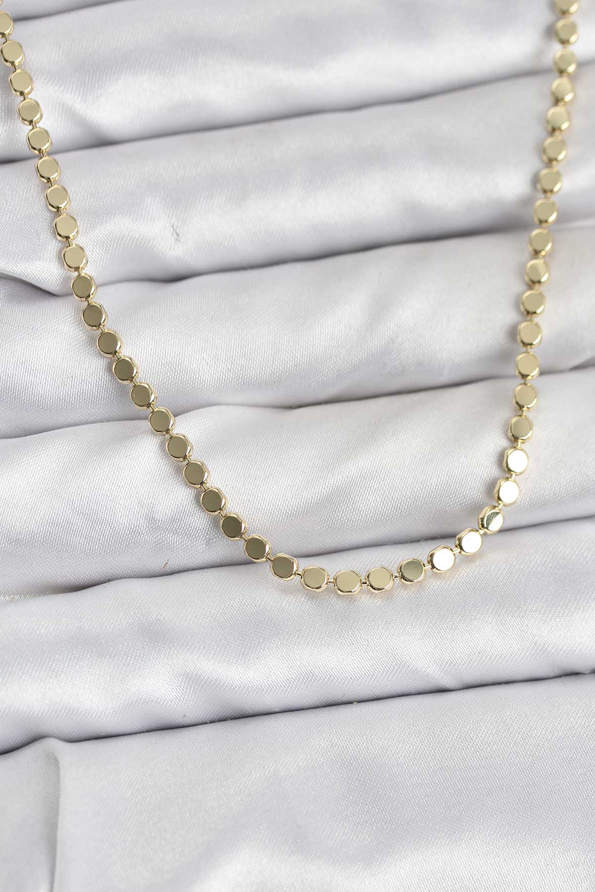 Tegan 316L Çelik Zincir Gold Renk Ezme Zincir Model  45 cm Kadın Kolye TG27BKO10777