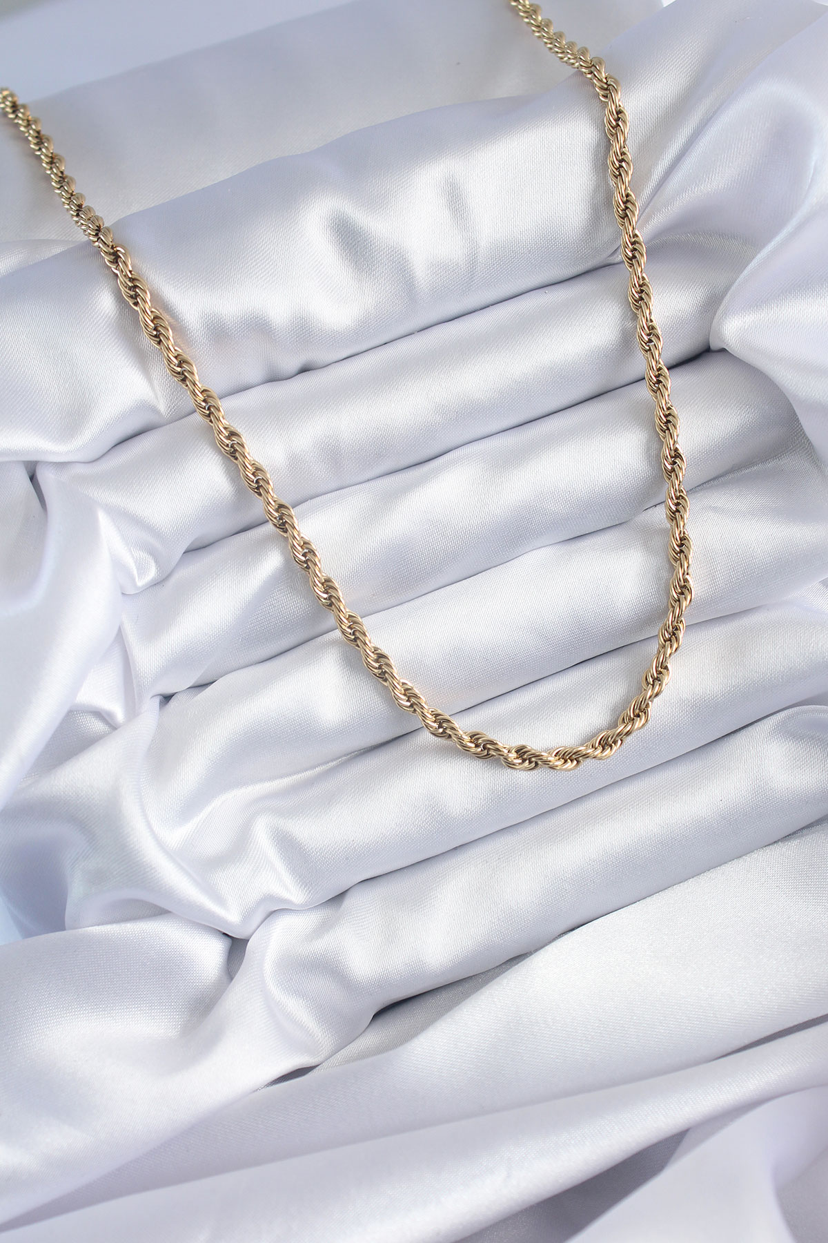 Tegan 316L Çelik Gold Renk 60 cm Burgu Model Kadın Kolye TG27BKO7973