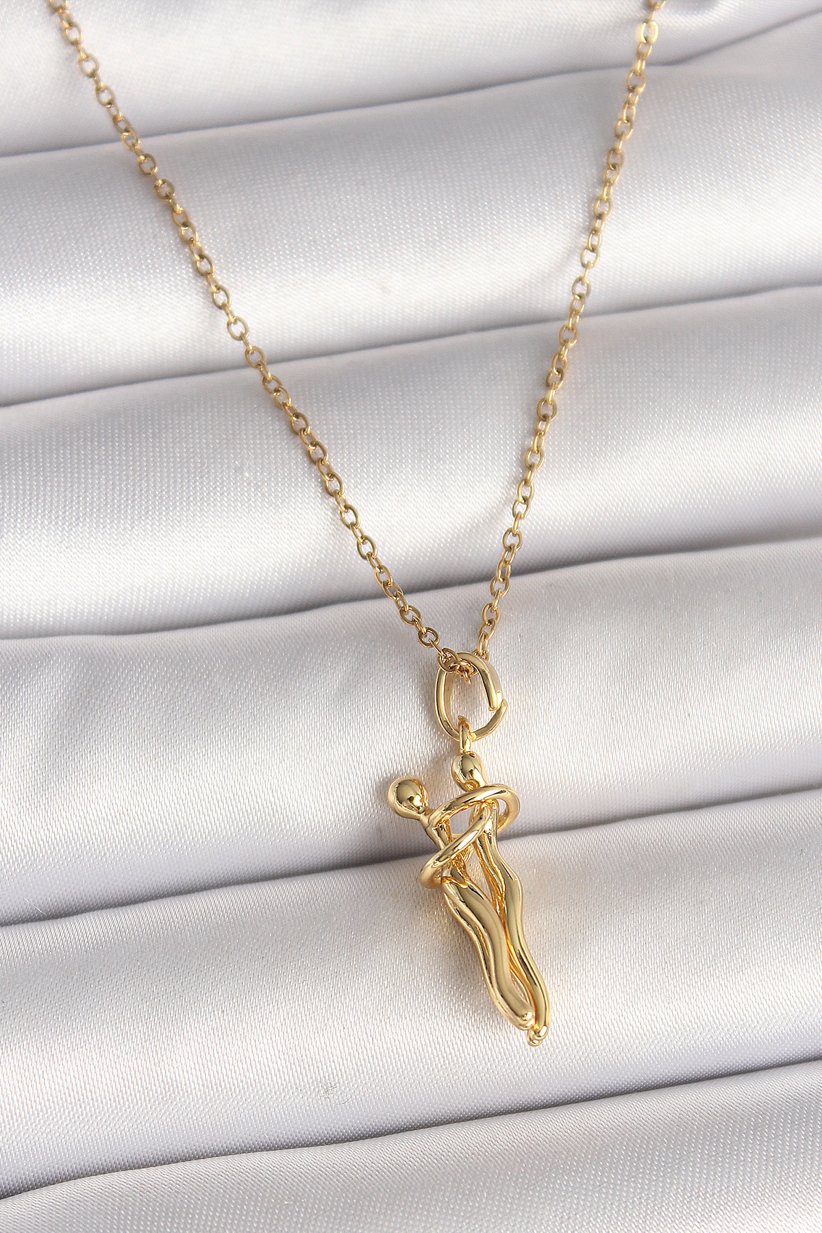 Tegan 316L Çelik Gold Renk Zincir Sarılma Model Kadın Kolye TG27BKO9976