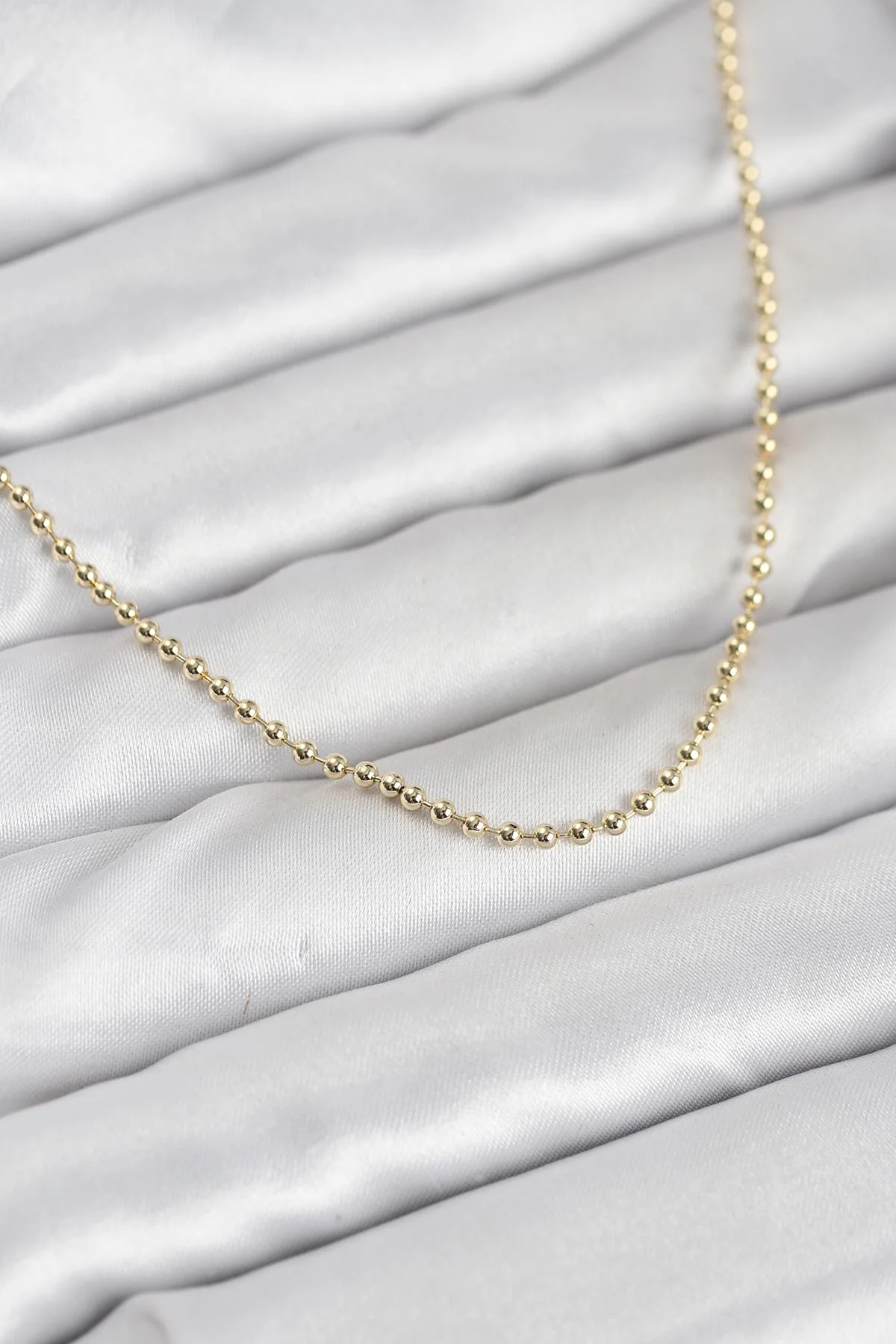 Tegan CM 14K Gold Renk Top Zincirli Model 60 cm Kadın Kolye TG27BKO10987