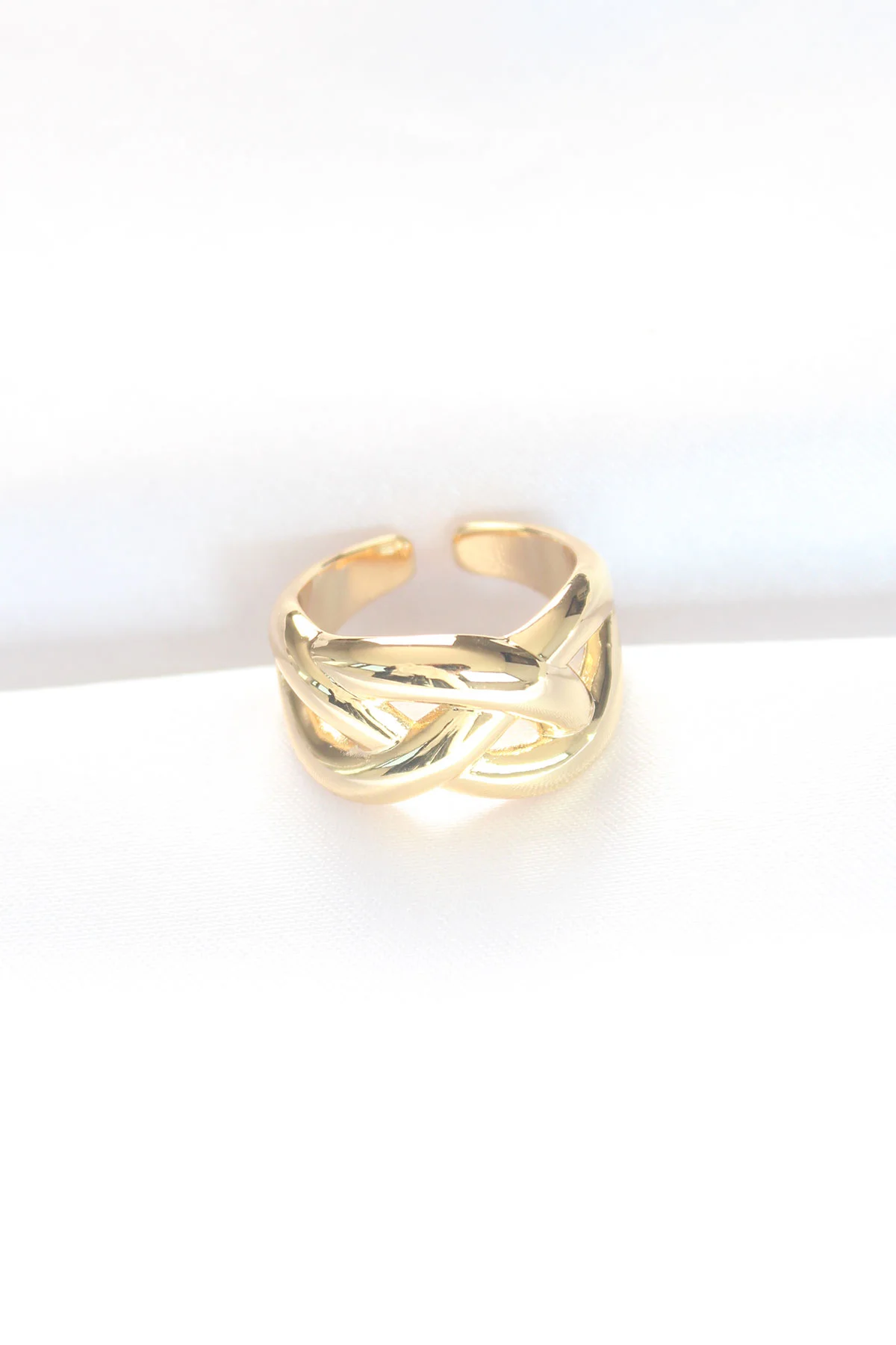 Tegan Düğüm Model Gold Renk Ayarlanabilir Yüzük TG27BYK3126