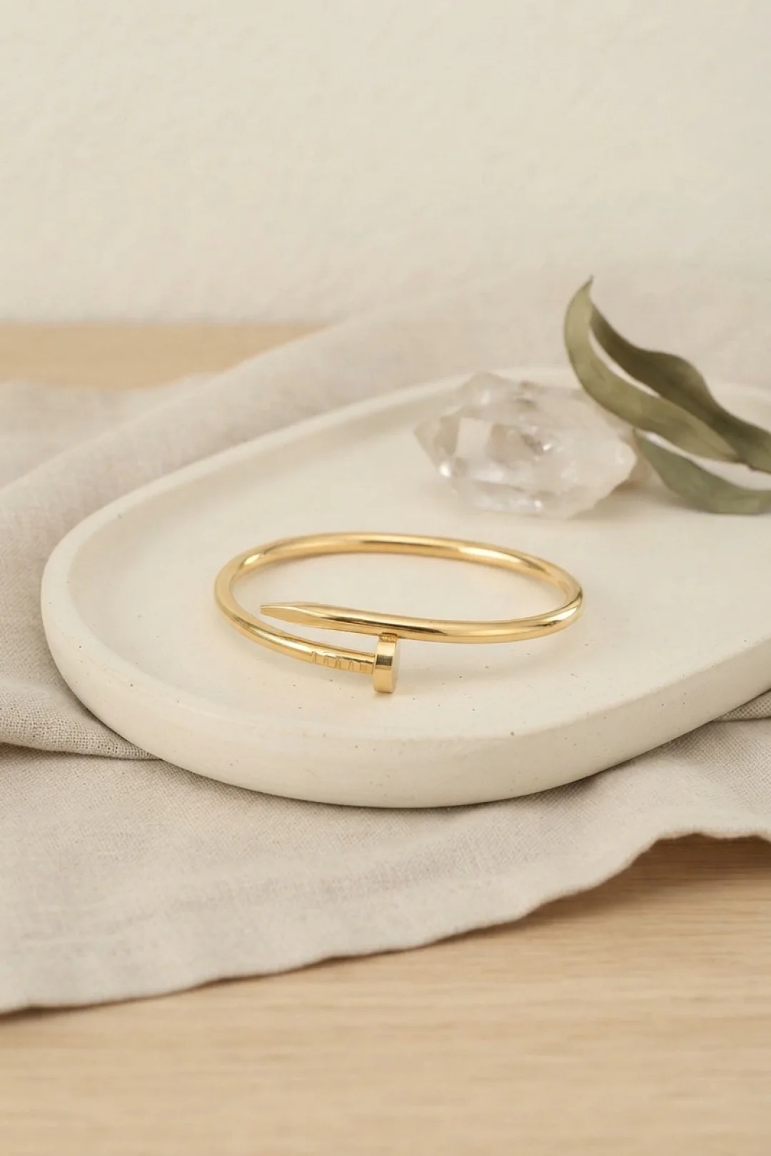 Tegan 316L Çelik Gold Renk Çivi Model Bileklik TG27BB4321