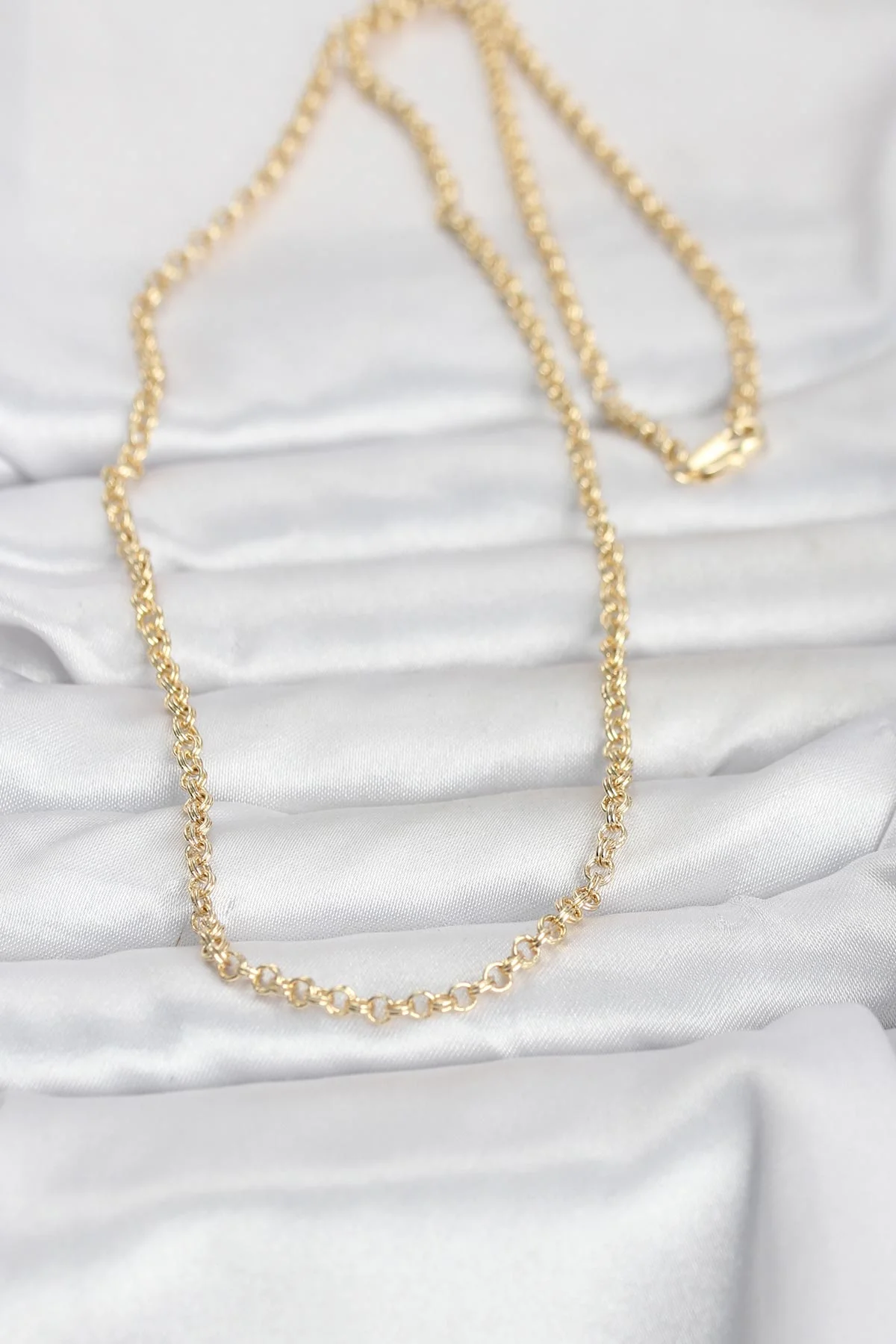 Tegan CM 14K Gold Renk Halka Zincir Model 60 cm Kadın Kolye TG27BKO10951