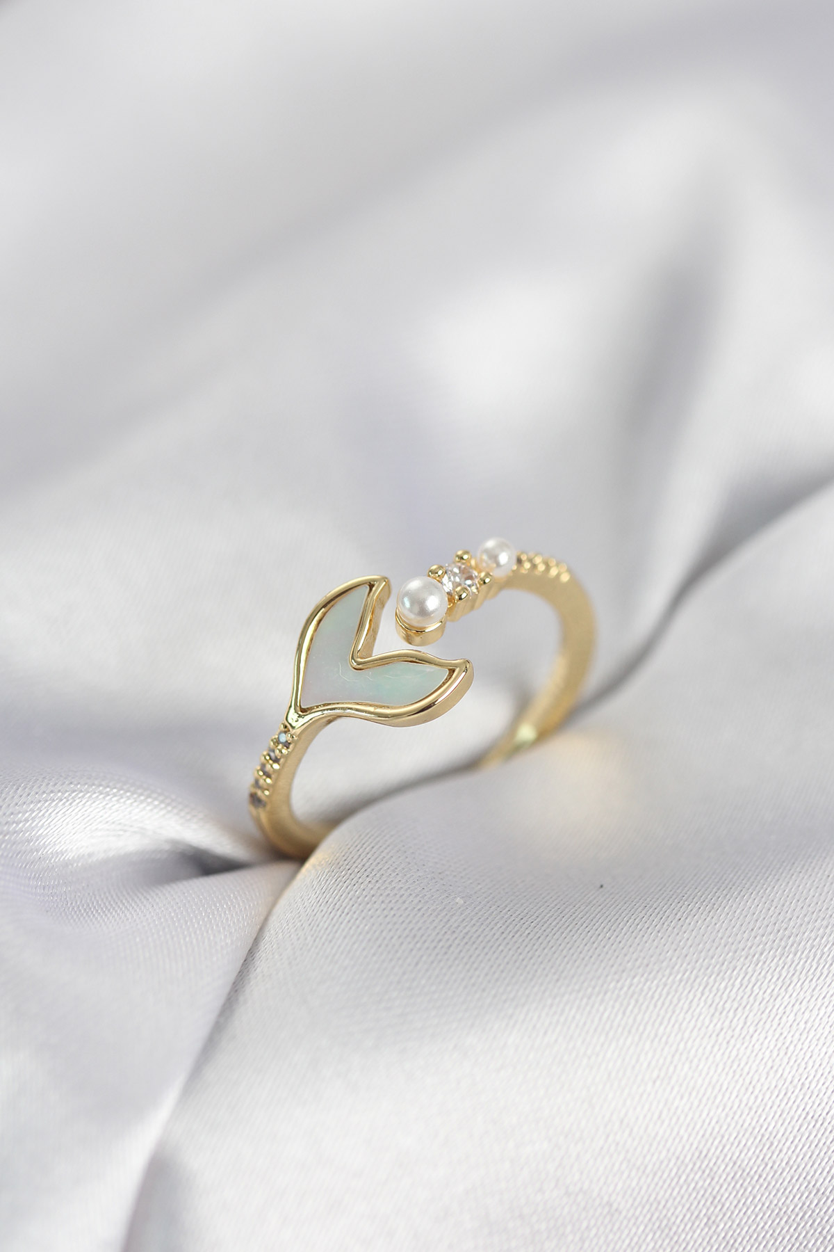 Tegan Gold Renk Balık Kuyruğu Model Kadın Yüzük TG27BYK4048