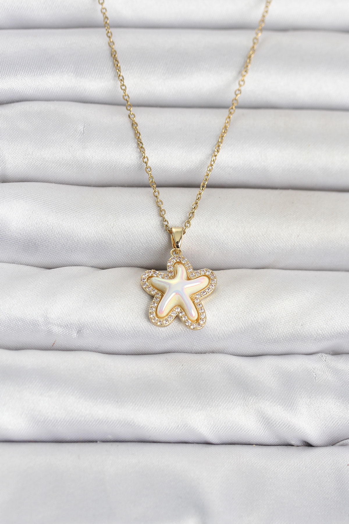 Tegan 316L Çelik Zincir Gold Renk Deniz Yıldızı Model Kadın Kolye TG27BKO11084