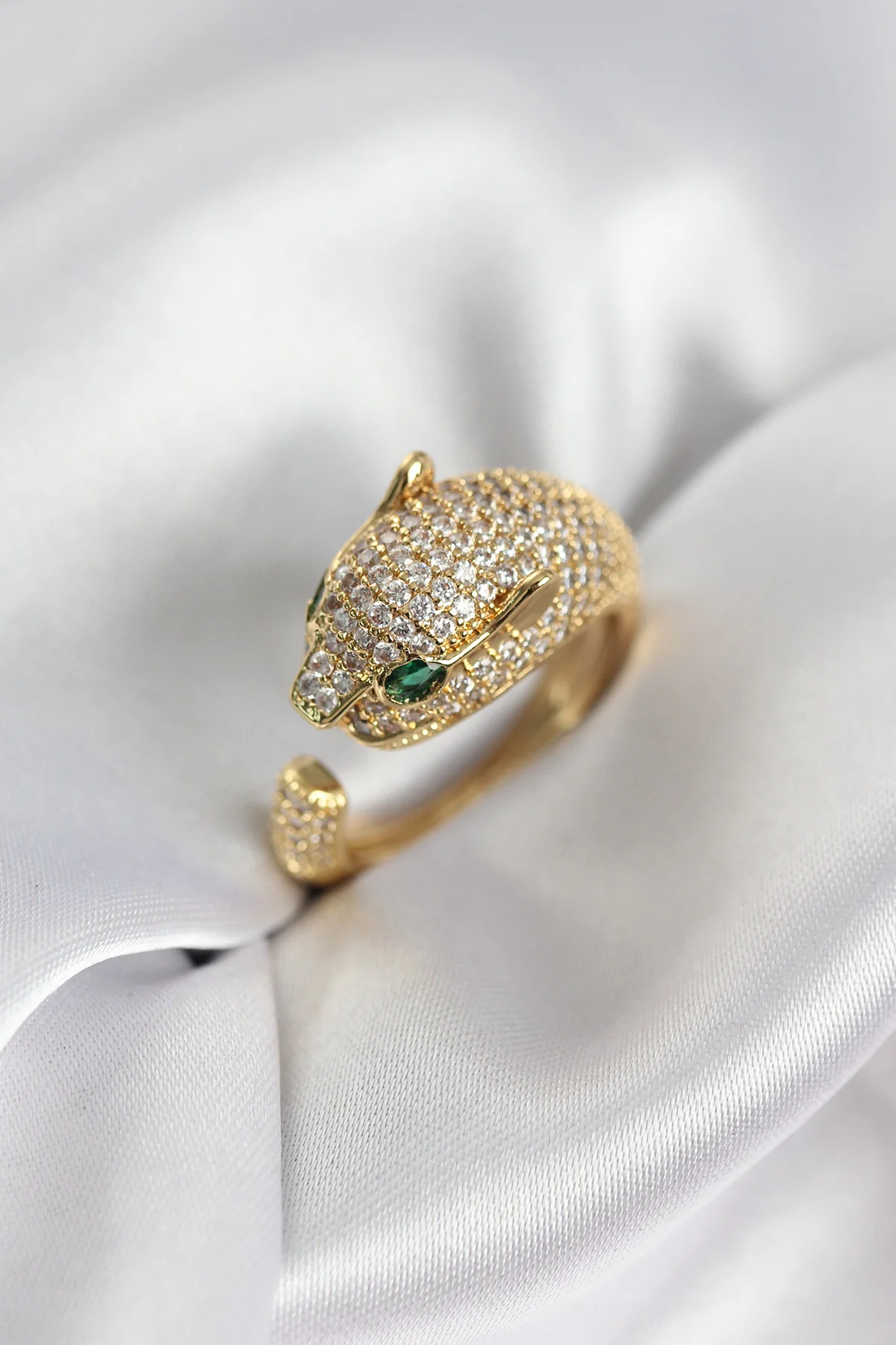 Tegan Jaguar Model Gold Renk Zirkon Taşlı Kadın Yüzük TG27BYK3934
