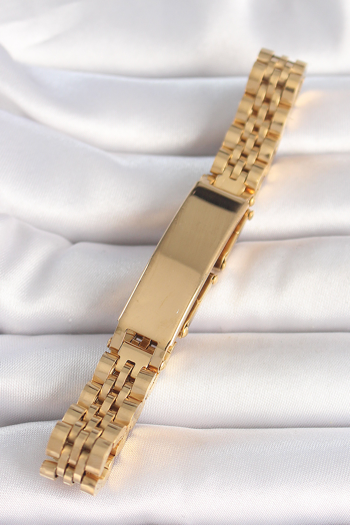 Tegan 316L Çelik Gold Renk Zincir Künye Model Erkek Bileklik TG27EB3719
