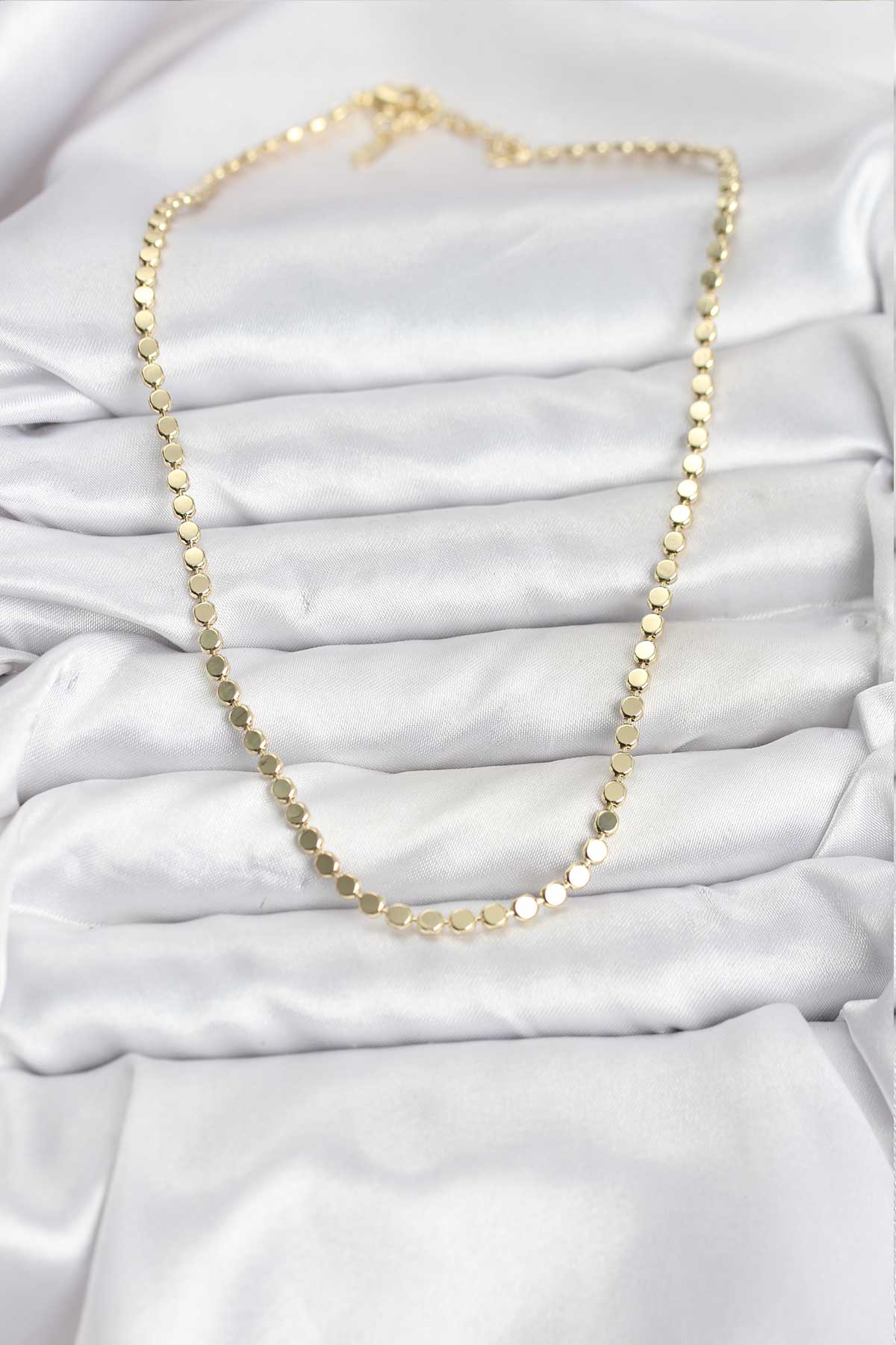 Tegan 316L Çelik Zincir Gold Renk Ezme Zincir Model  45 cm Kadın Kolye TG27BKO10777