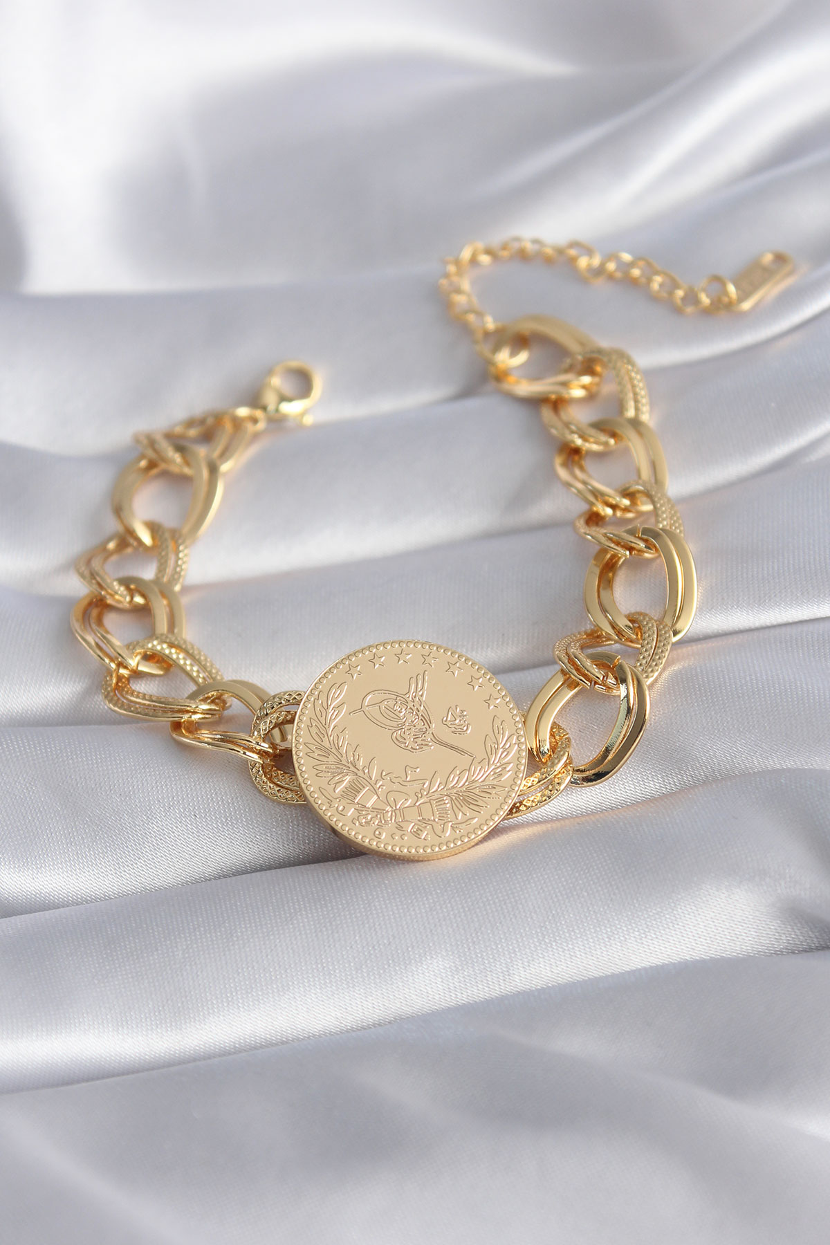 Tegan 316L Çelik Gold Renk Reşat Altın Model Samanyolu Kadın Bileklik TG27BB5867