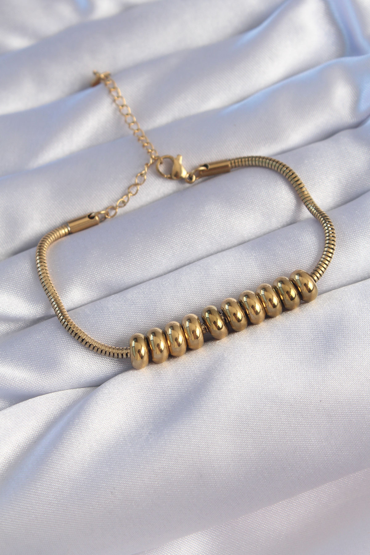 Tegan 316L Çelik Gold Renk Oval Figürlü Bileklik TG27BB6096