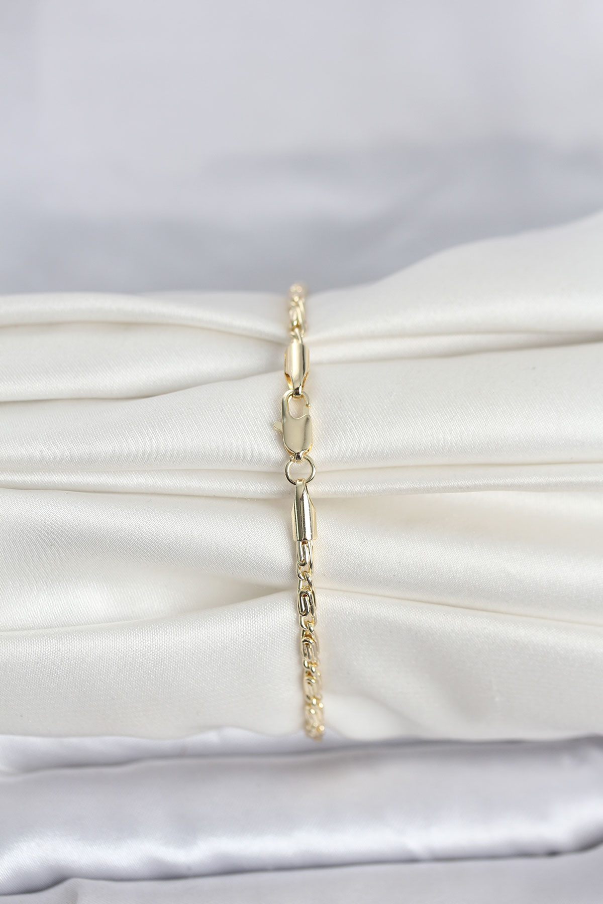 Tegan CM 14K Gold Renk Burgu Zincirli Model Kadın Bileklik TG27BB8286