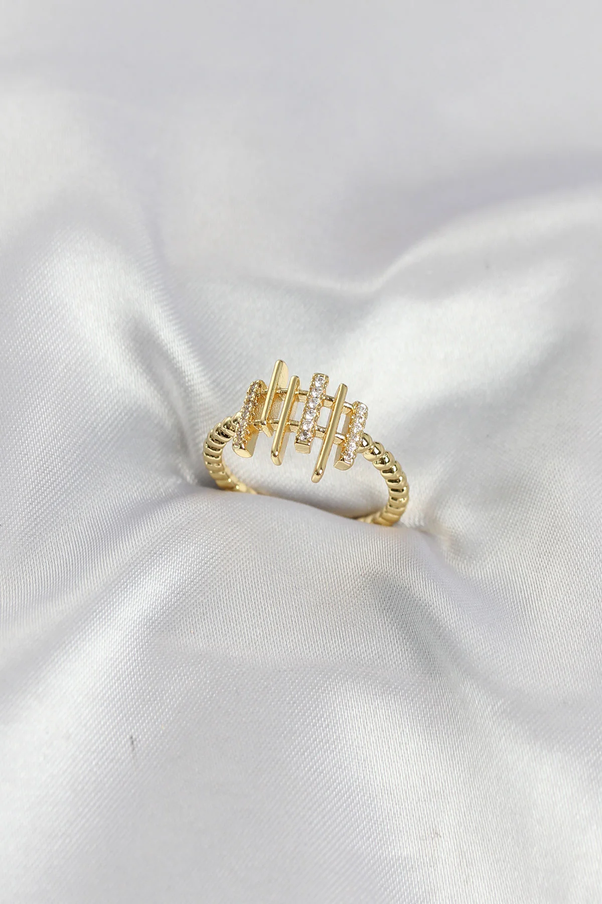 Tegan Gold Renk Zirkon Taşlı Sütun Model Kadın Yüzük TG27BYK4195