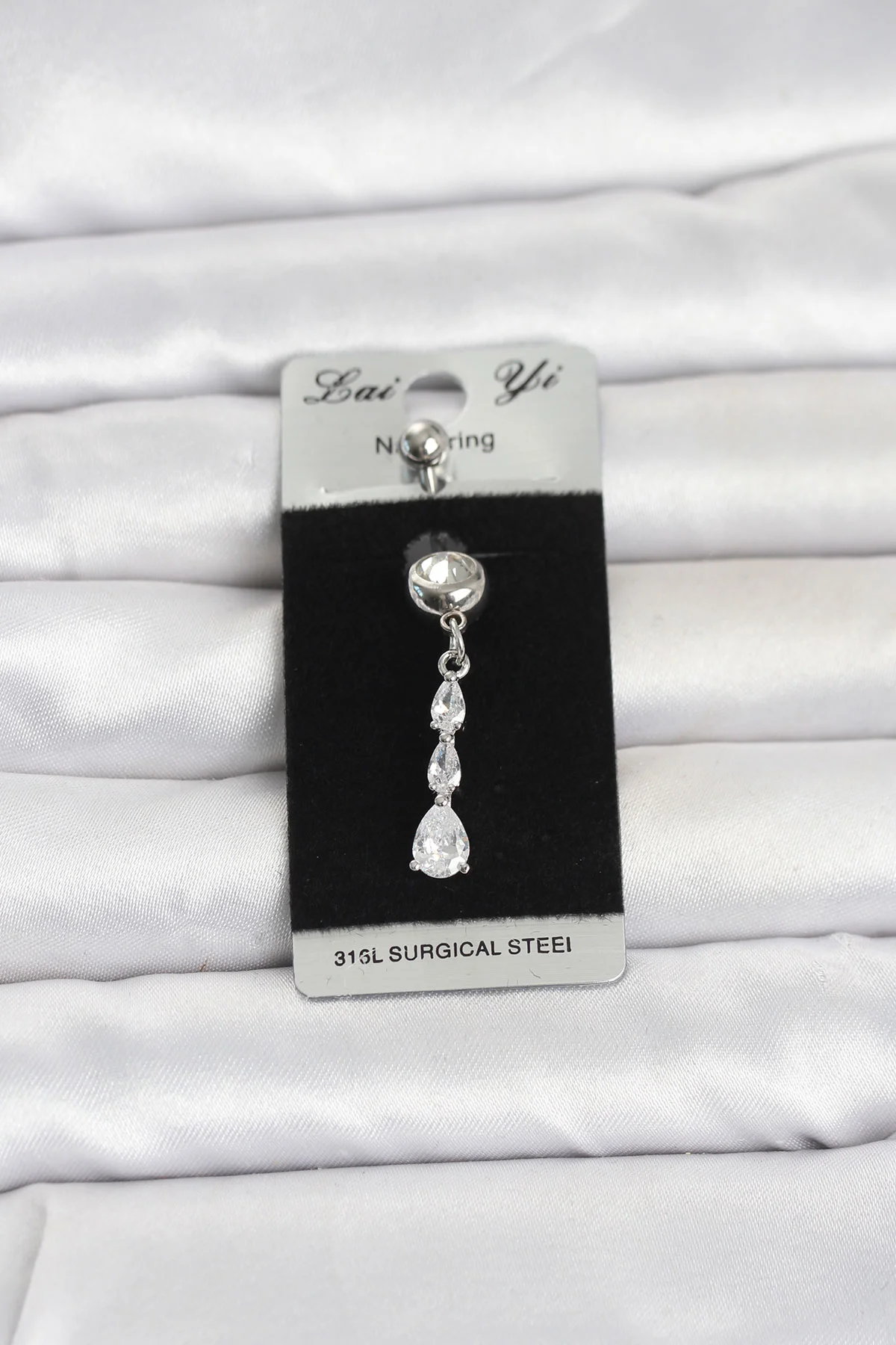 Tegan 316L Cerrahi Çelik Sallantılı Damla Model Göbek Piercing TG27PR1398