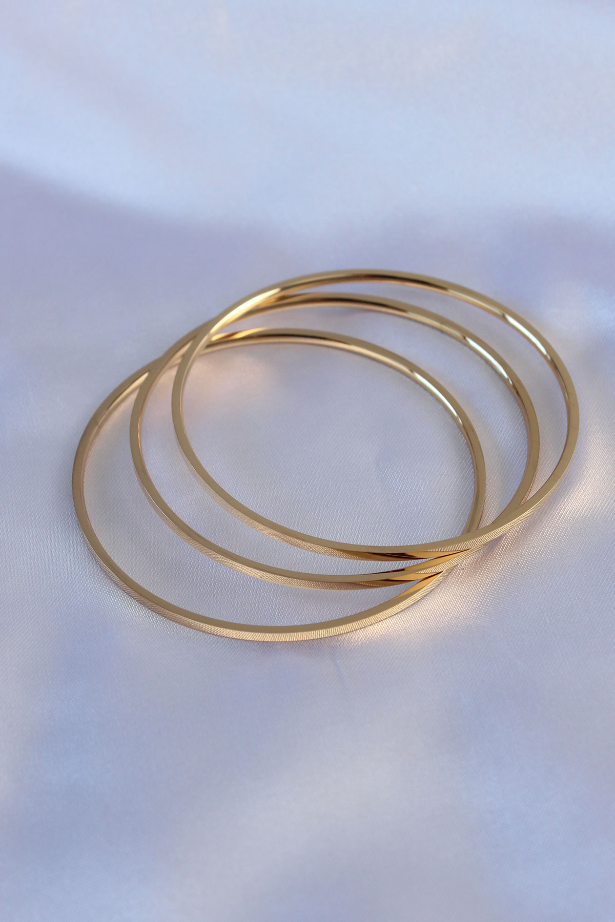 Tegan 316L Çelik Gold Renk 3'lü Ajda Model Kadın 60 mm Bilezik TG27BB5360